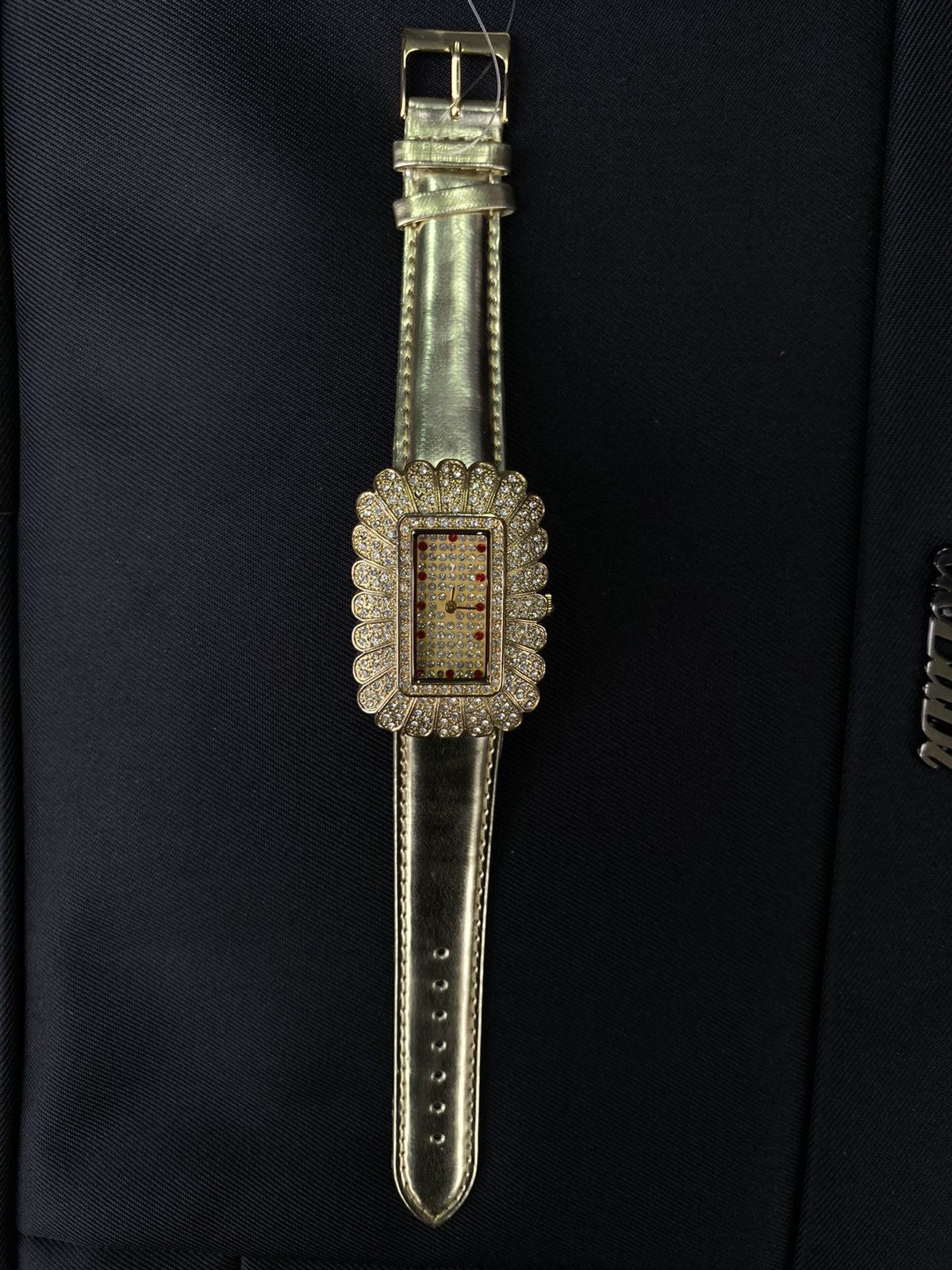 Vintage Luxury Rhinestone Gold Watch – Statement Piece Size ONE SIZE - 1 Thumbnail
