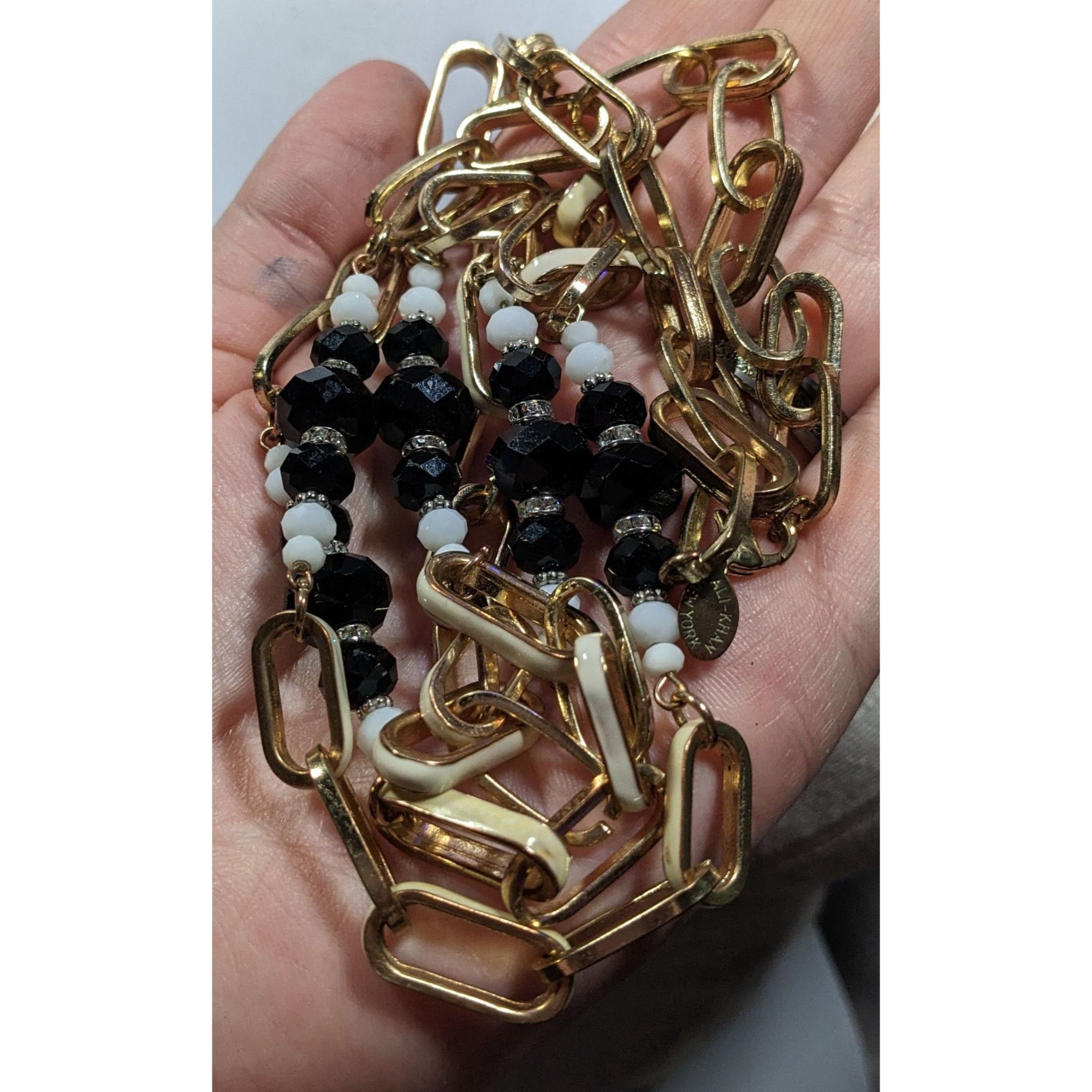 Other Vintage Ali-Khan New York Gold Tone Chain Necklace With Bead Size ONE SIZE - 7 Thumbnail