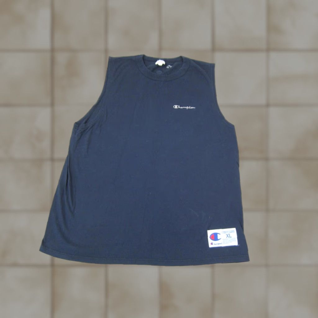 Champion VINTAGE Champion Shirt Tank Top Mens XL Blue 90s Athletic Muscle Tee Short Sleeve Crew Neck T-Shirt Jersey Cotton Logo Care: Machine Washable Size US XL / EU 56 / 4 - 1 Thumbnail