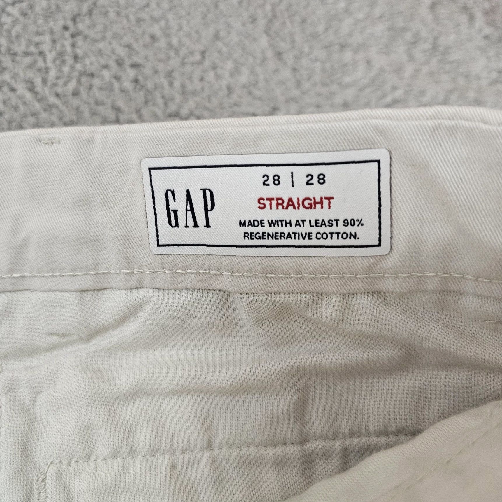 Gap GAP Pants Mens 28x28 Beige Straight Leg Chino Regenerative Cotton New Tags Size US 28 / EU 44 - 4 Thumbnail