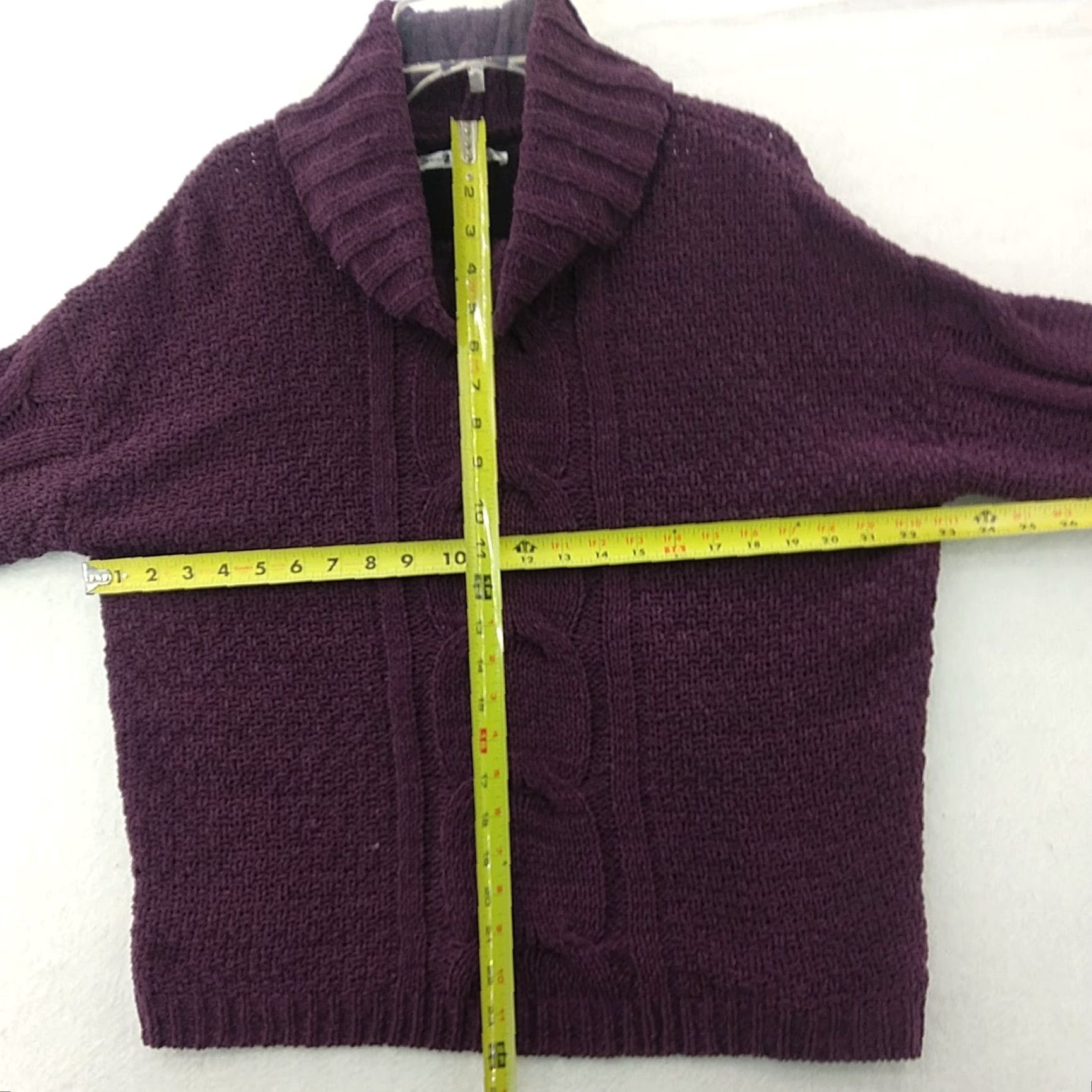 Vintage Seven7 Sweater Womens Small Purple Chunky Knit Turtleneck Balloon Sleeve Size S / US 4 / IT 40 - 3 Thumbnail