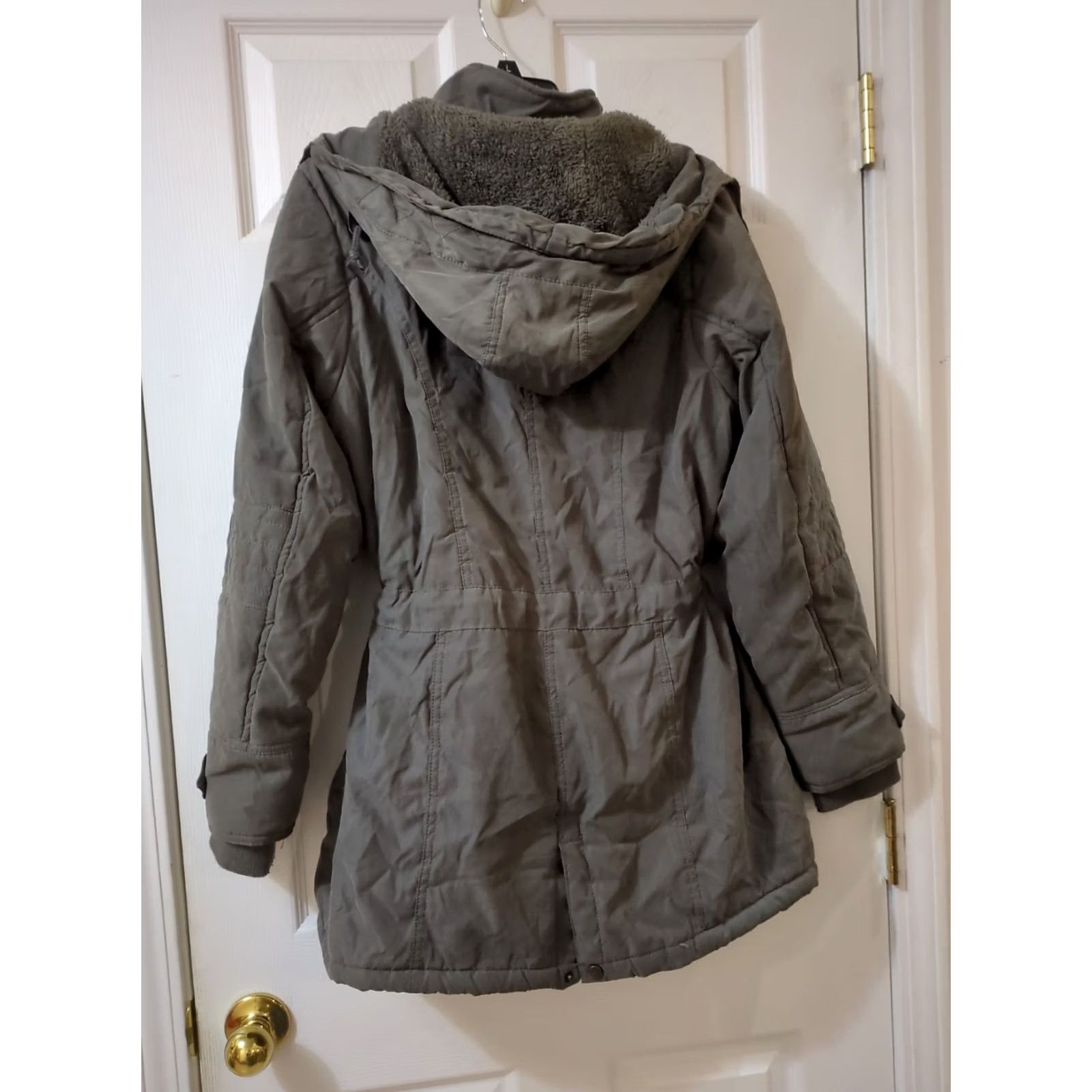 Vintage Day Trip Gray Hooded Jacket Women’s XL Fleece Lined Form Fitting Coat Shirt Utility Hooded Women XL Gray Fleece Day Trip Size XL / US 12-14 / IT 48-50 - 3 Thumbnail