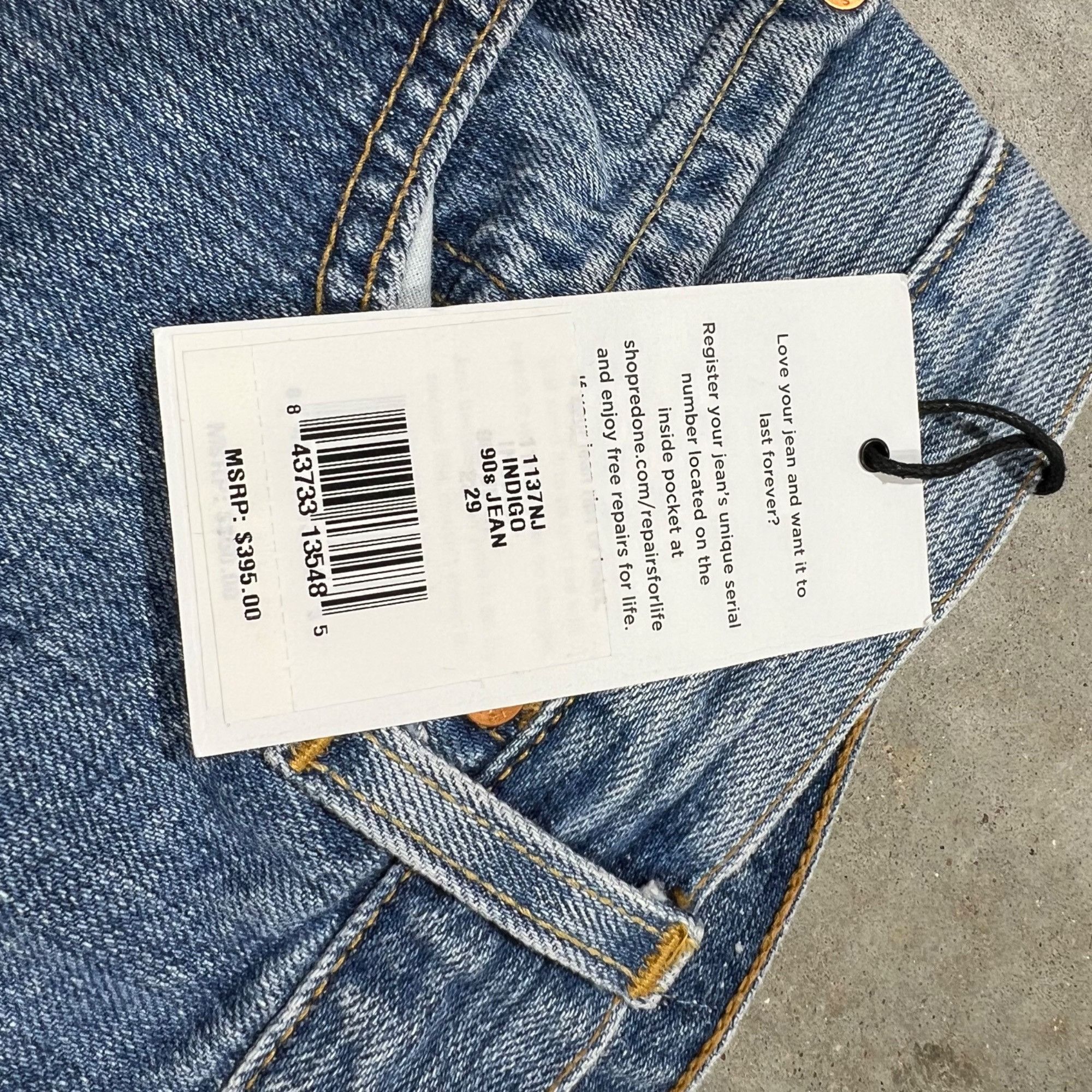 Levi's × RE/DONE $395 NWT RE/DONE x LEVI'S 90s INDIGO JEANS SZ 29 Size 29" - 6 Thumbnail