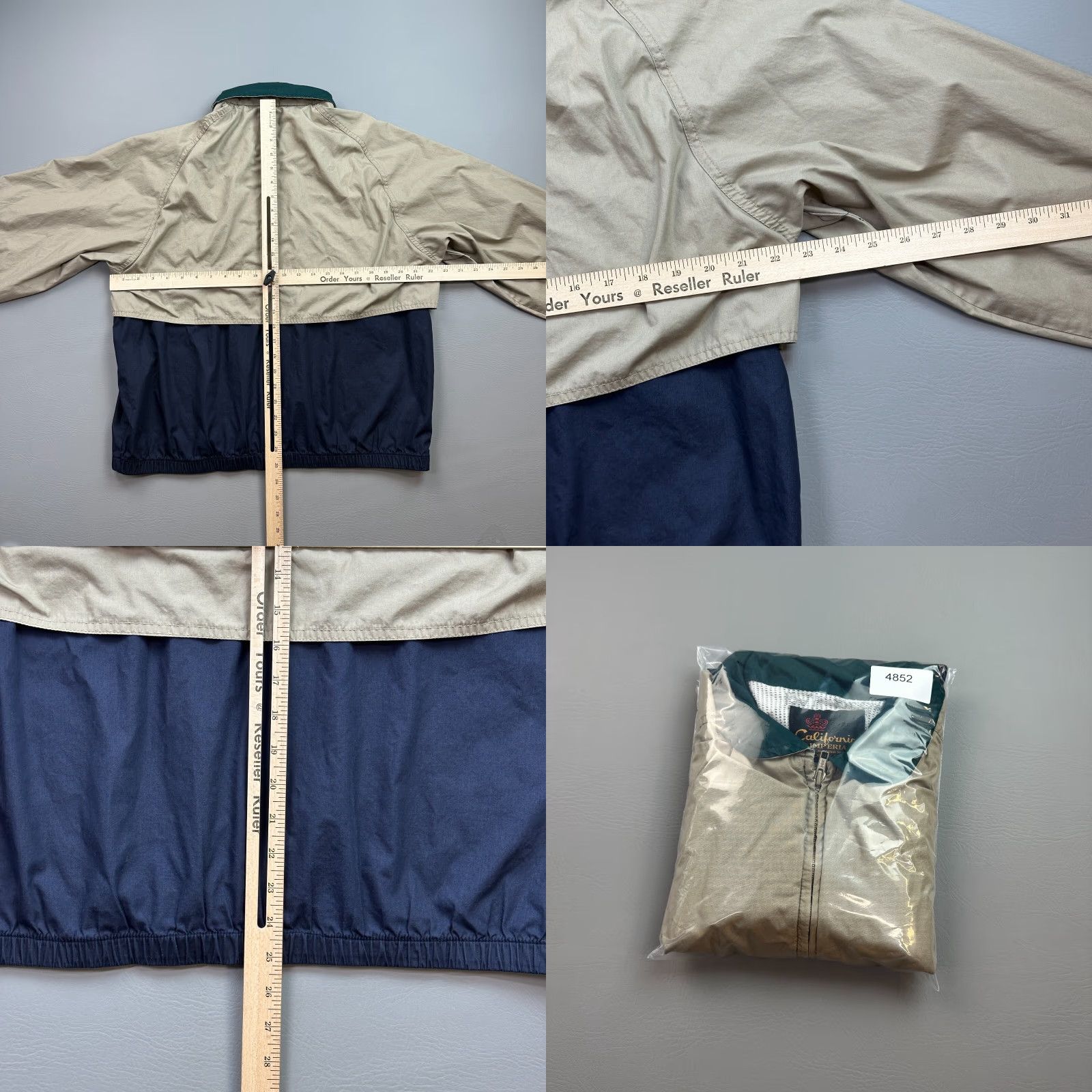 Imperial VINTAGE California Imperial Jacket Mens Large Beige Lined Windbreaker USA Made Size US L / EU 52-54 / 3 - 9 Thumbnail