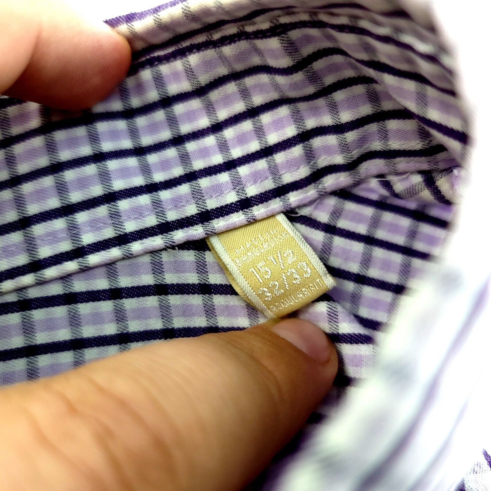 Michael Kors Michael Kors Purple Plaid 15.5 32/33 Button Down Shirt Long Size US M / EU 48-50 / 2 - 7 Thumbnail