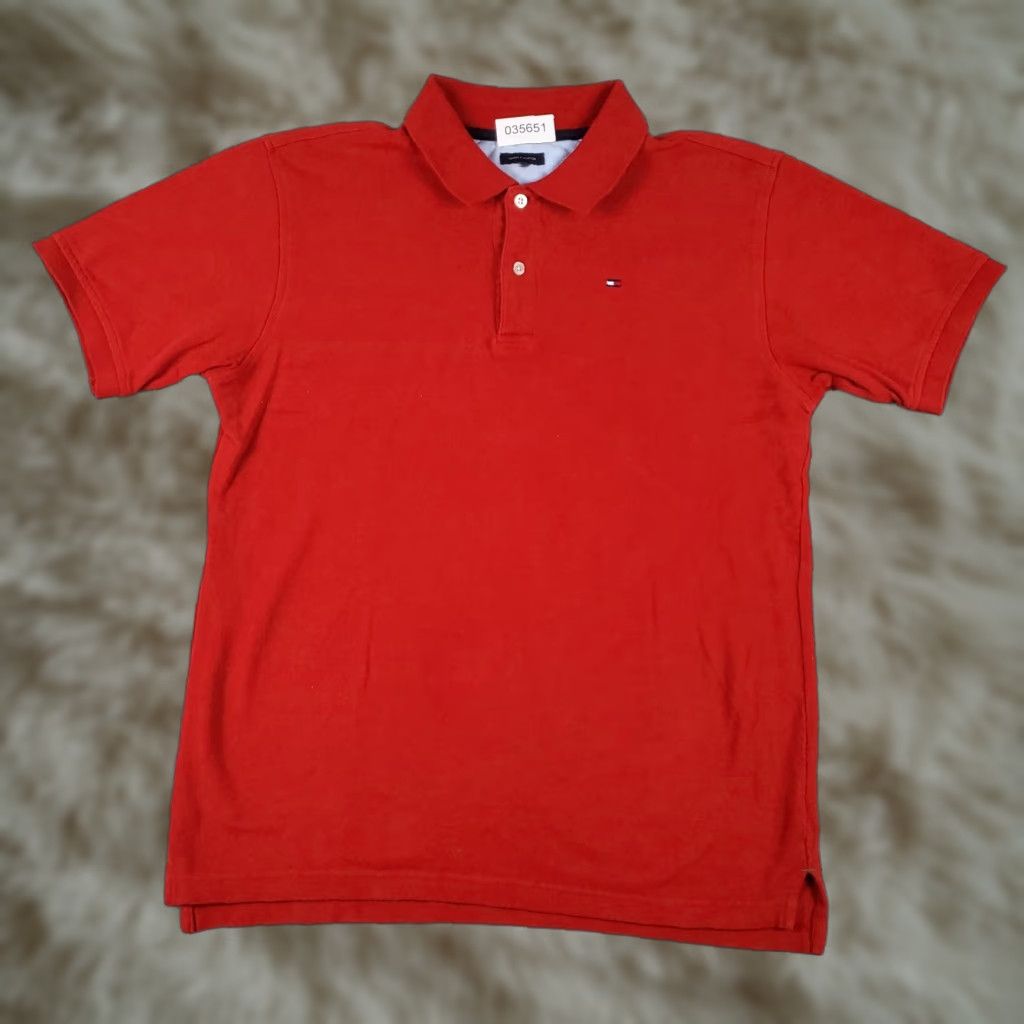 Tommy Hilfiger VINTAGE Tommy Hilfiger Polo Shirt Mens Small Red Short Sleeve Polo Shirt S Red Classic Logo 90s Sports Mens Size US S / EU 44-46 / 1 - 1 Thumbnail