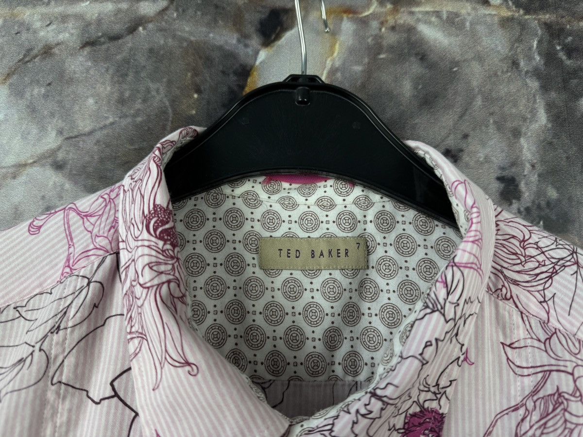 Ted Baker Ted Baker Floral Print Short Sleeve Button-Up Shirt Pink Size US XXL / EU 58 / 5 - 6 Thumbnail