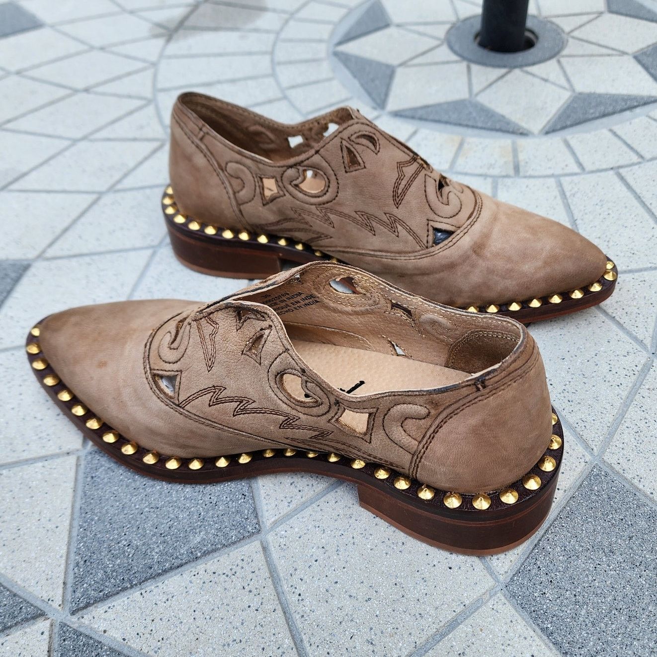 Free People Free People Twin Falls Leather Studded Cowgirl Loafers 36 Size US 5.5 / IT 35.5 - 11 Thumbnail
