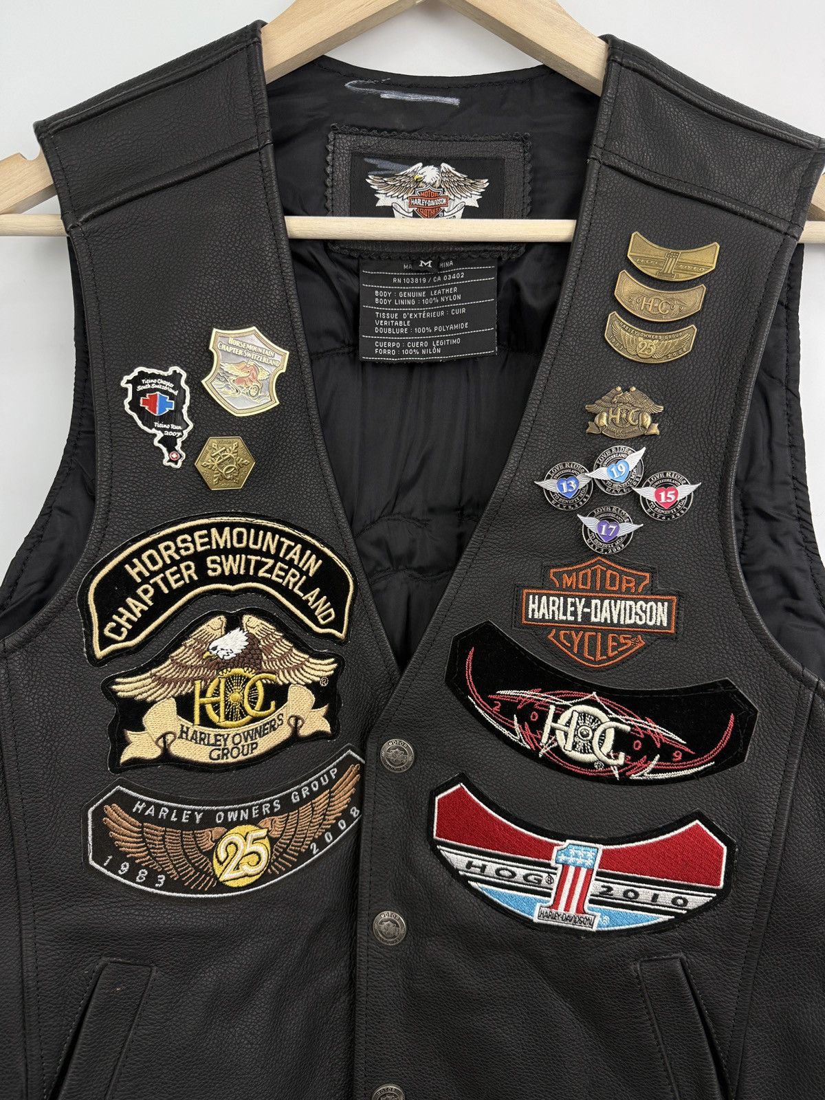 Harley Davidson 🇨🇭Vintage Harley Davidson Switzerland Leather Vest Choppers Size US L / EU 52-54 / 3 - 5 Thumbnail