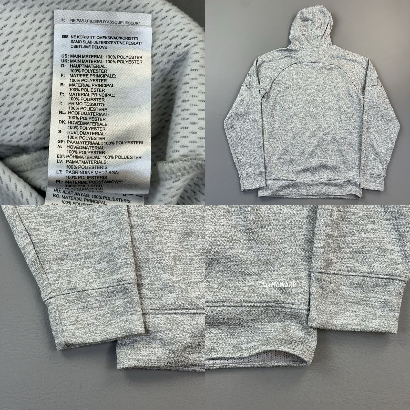 Adidas Adidas TRN Tri Hoodie Mens Small Heather Gray Climawarm Logo Graphic Pullover Size US S / EU 44-46 / 1 - 8 Thumbnail