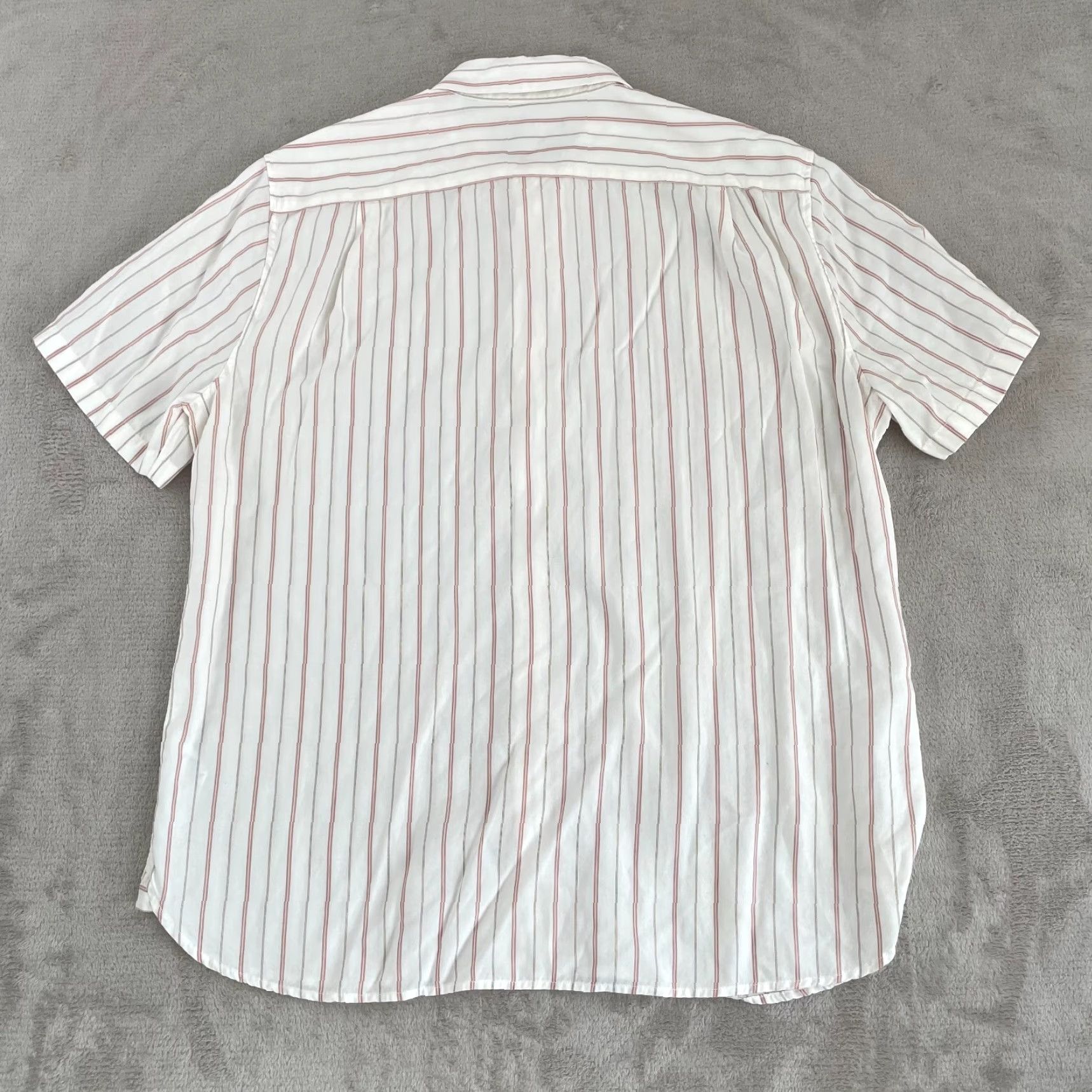 Vince Vince Shirt Men Large White Striped Lyocell Classic Fit Short Sleeve Casual Size US L / EU 52-54 / 3 - 4 Thumbnail