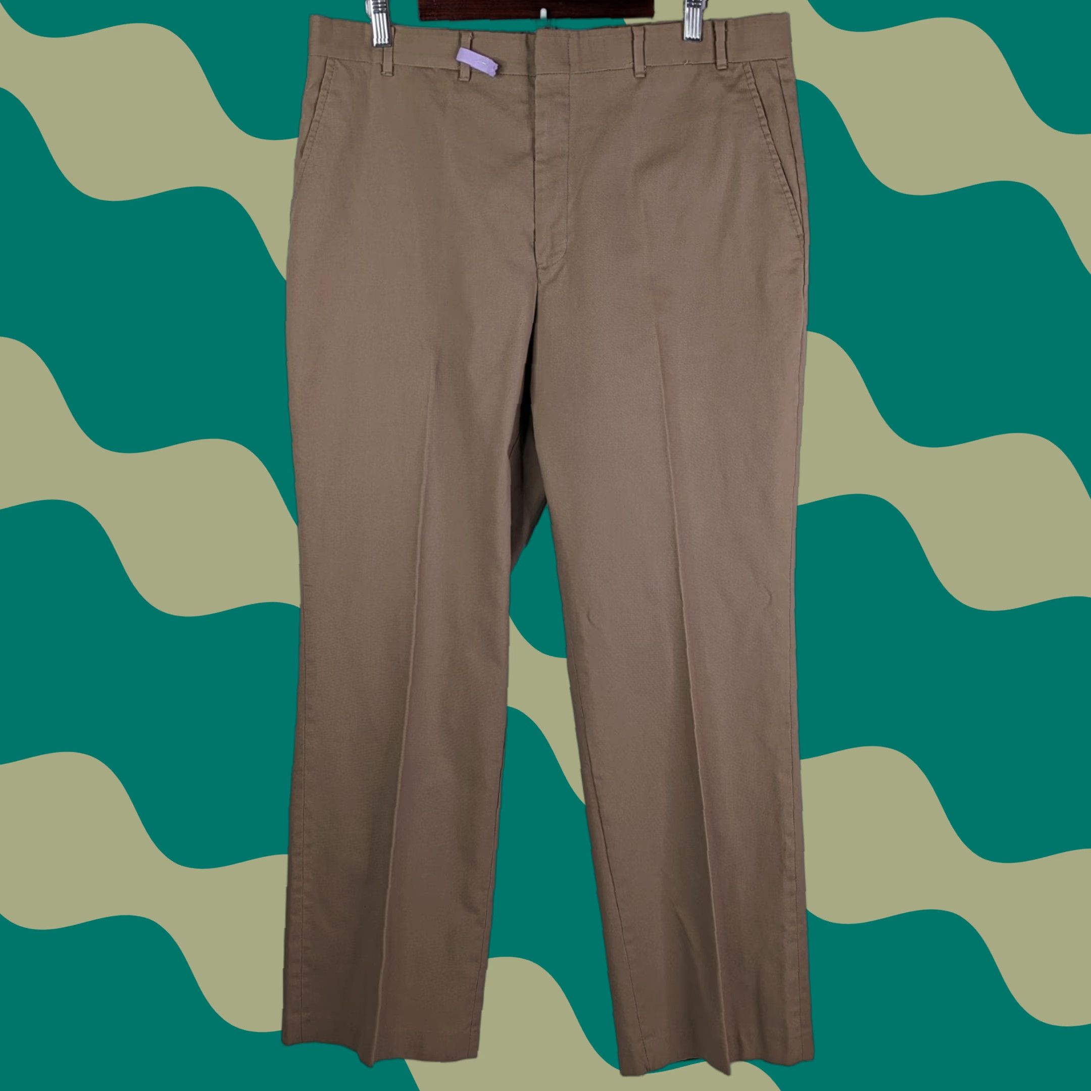 Wrangler VINTAGE Wrangler Brown Pants Men 38 Straight Front Dress Trousers USA Dress Pants Size US 38 / EU 54 - 1 Thumbnail
