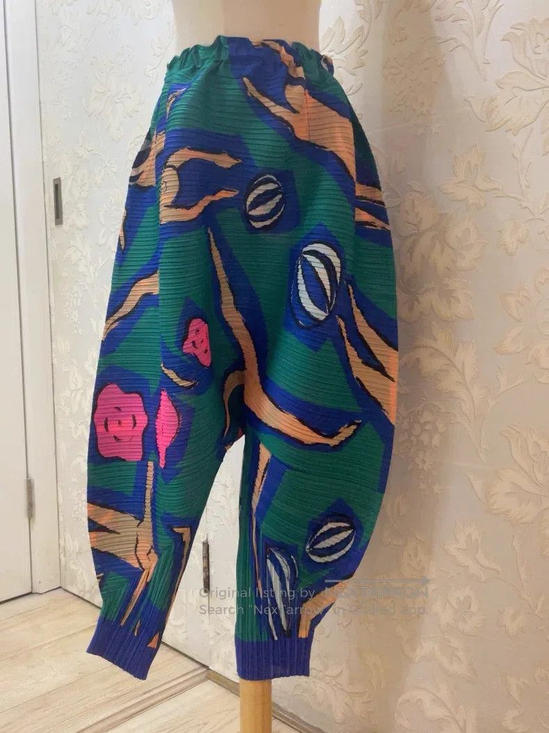 Issey Miyake Issey Miyake size:3 Horizontal Striped Chicken Leg Pants Size 23" - 4 Thumbnail
