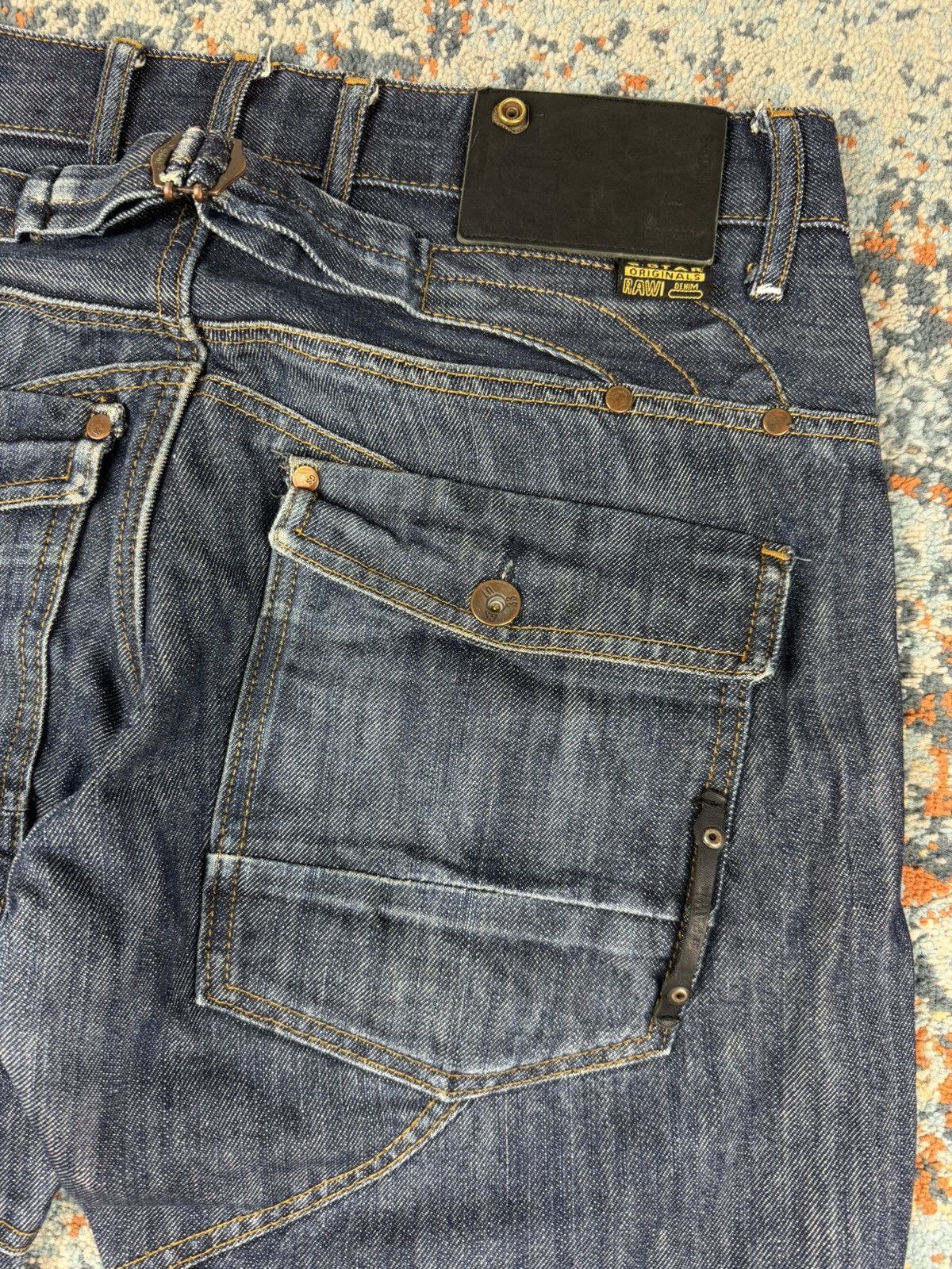 G-Star × Japanese Brand Vintage Y2K G-Star RAW radar biker denim jeans Size US 31 - 10 Thumbnail