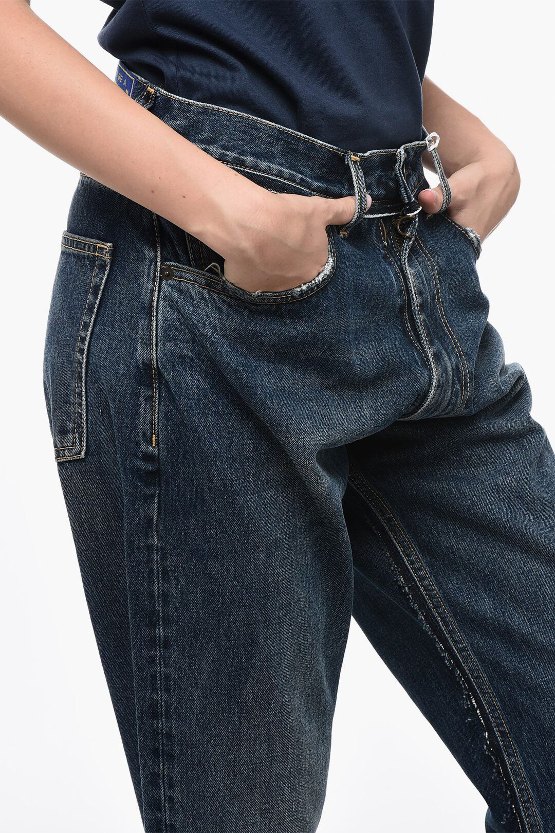 Maison Margiela og1mm0825 Pendleton High-waisted Jeans in Blue Size 29" - 3 Thumbnail
