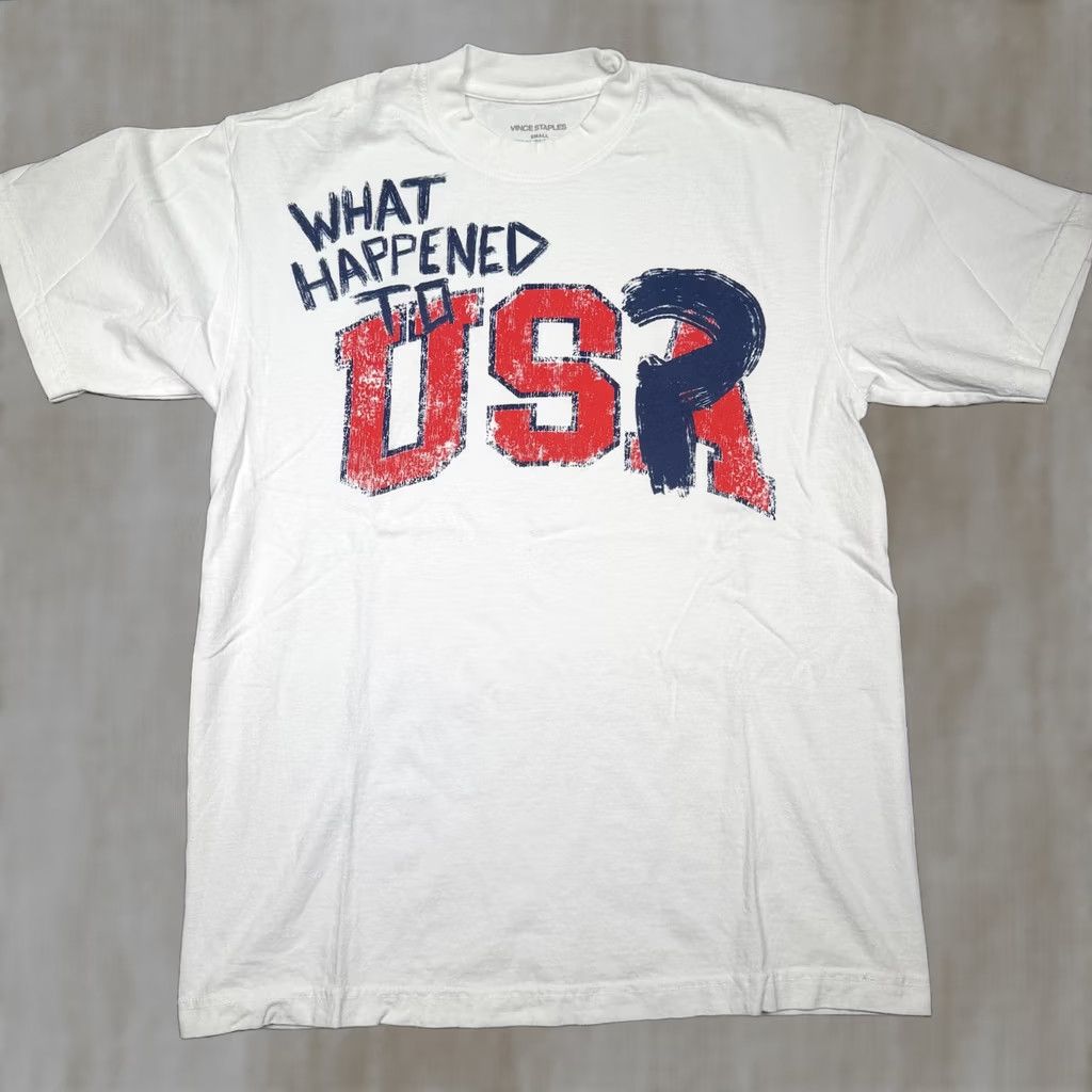 Vince Vince Staples Shirt Mens Small White What Happened To USA Graphic Tee T-Shirt Size US S / EU 44-46 / 1 - 1 Thumbnail
