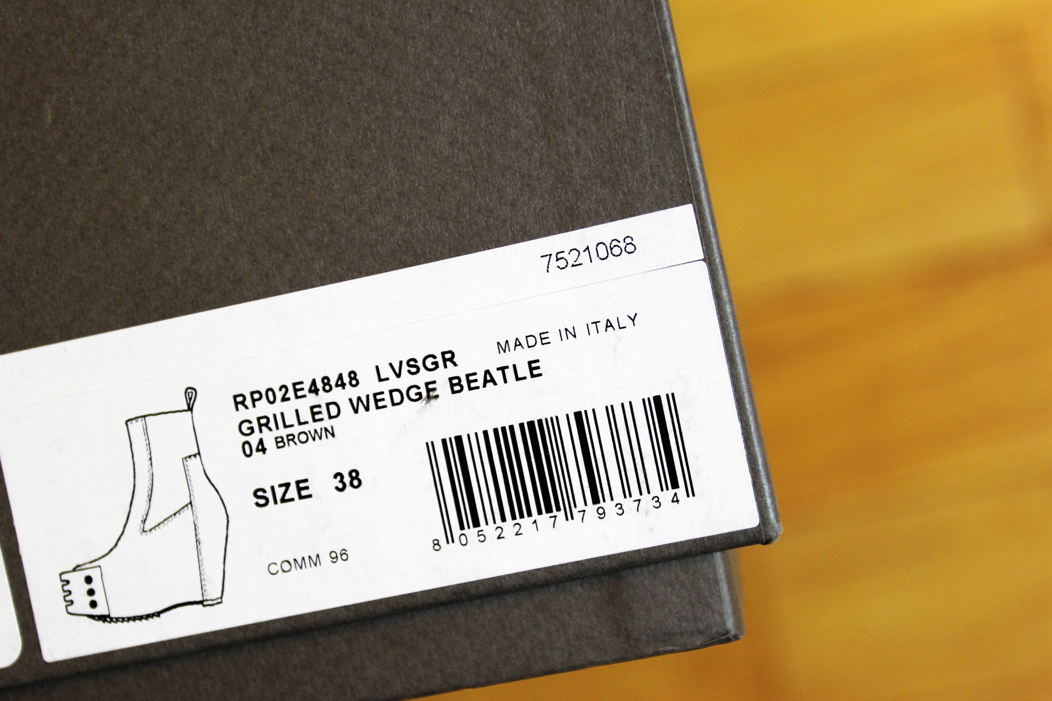 Rick Owens BNWT AW25 RICK OWENS "CONCORDIANS" GRILLED WEDGE BEATLE 38 Size US 8 / IT 38 - 13 Thumbnail