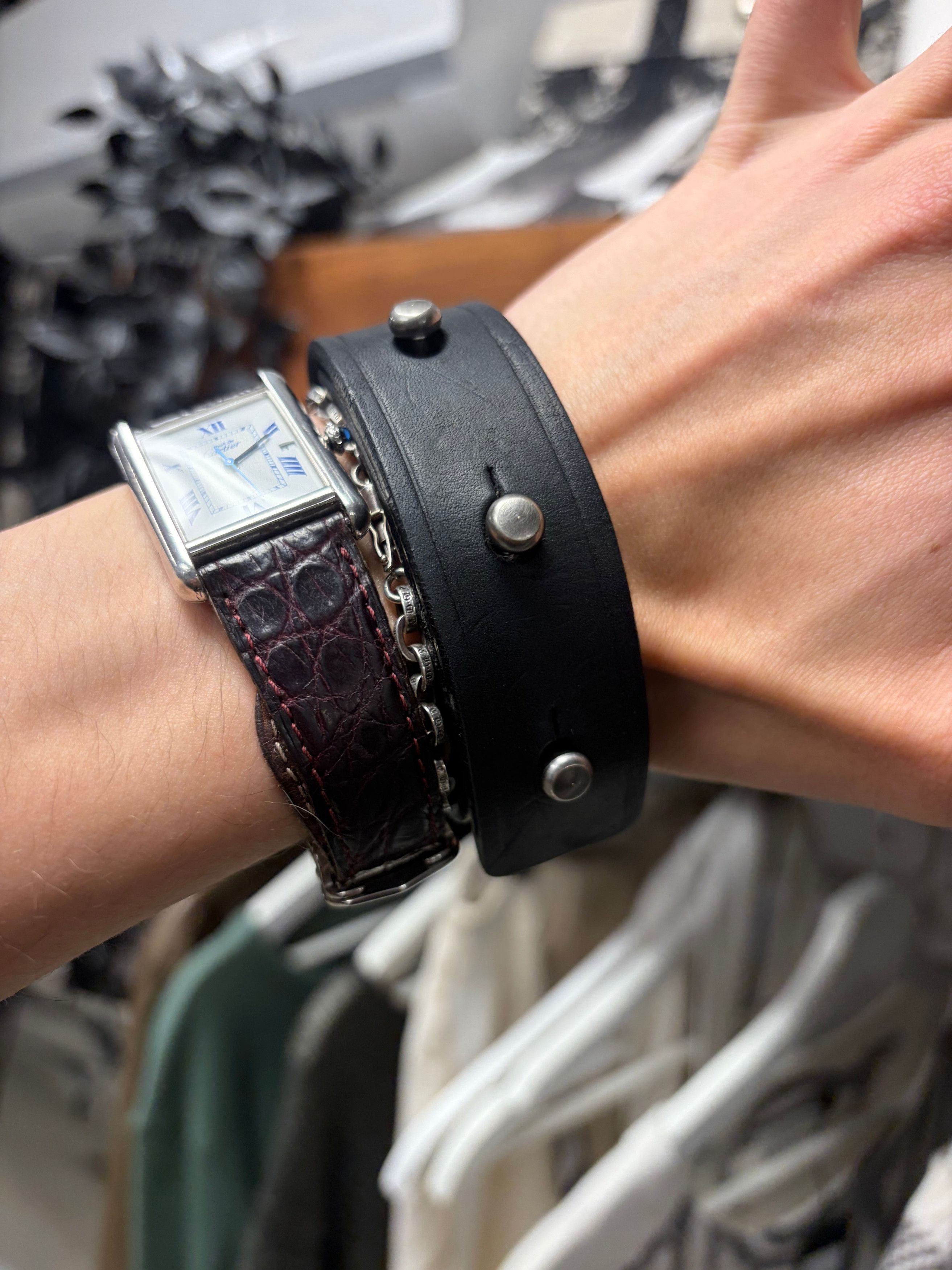 Rick Owens Rick Owens Black Leather Single Wrap Bracelet Size ONE SIZE - 1 Thumbnail