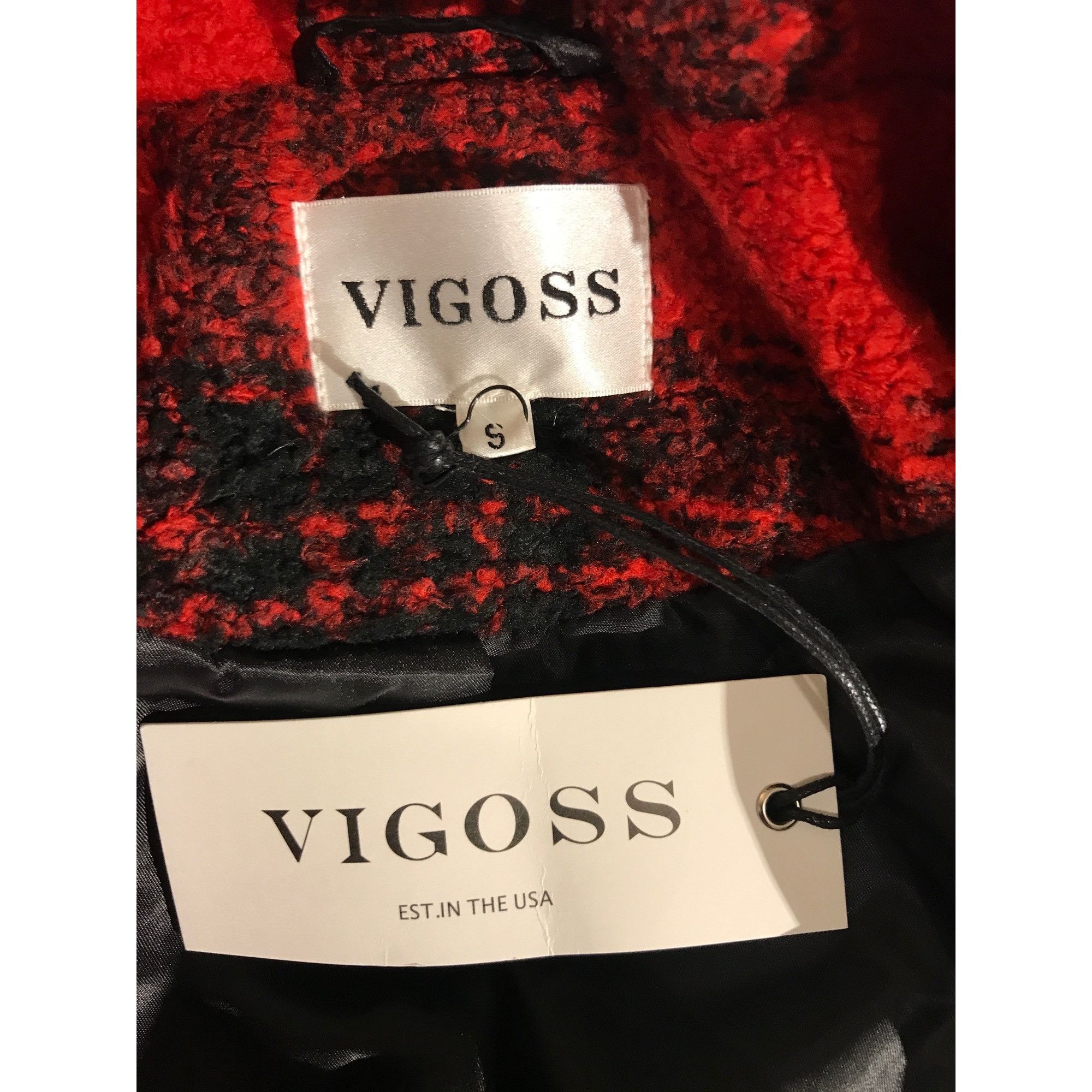 Other Vigoss Womens Red & Black Plaid Wool Blend Coat Size S / US 4 / IT 40 - 9 Thumbnail