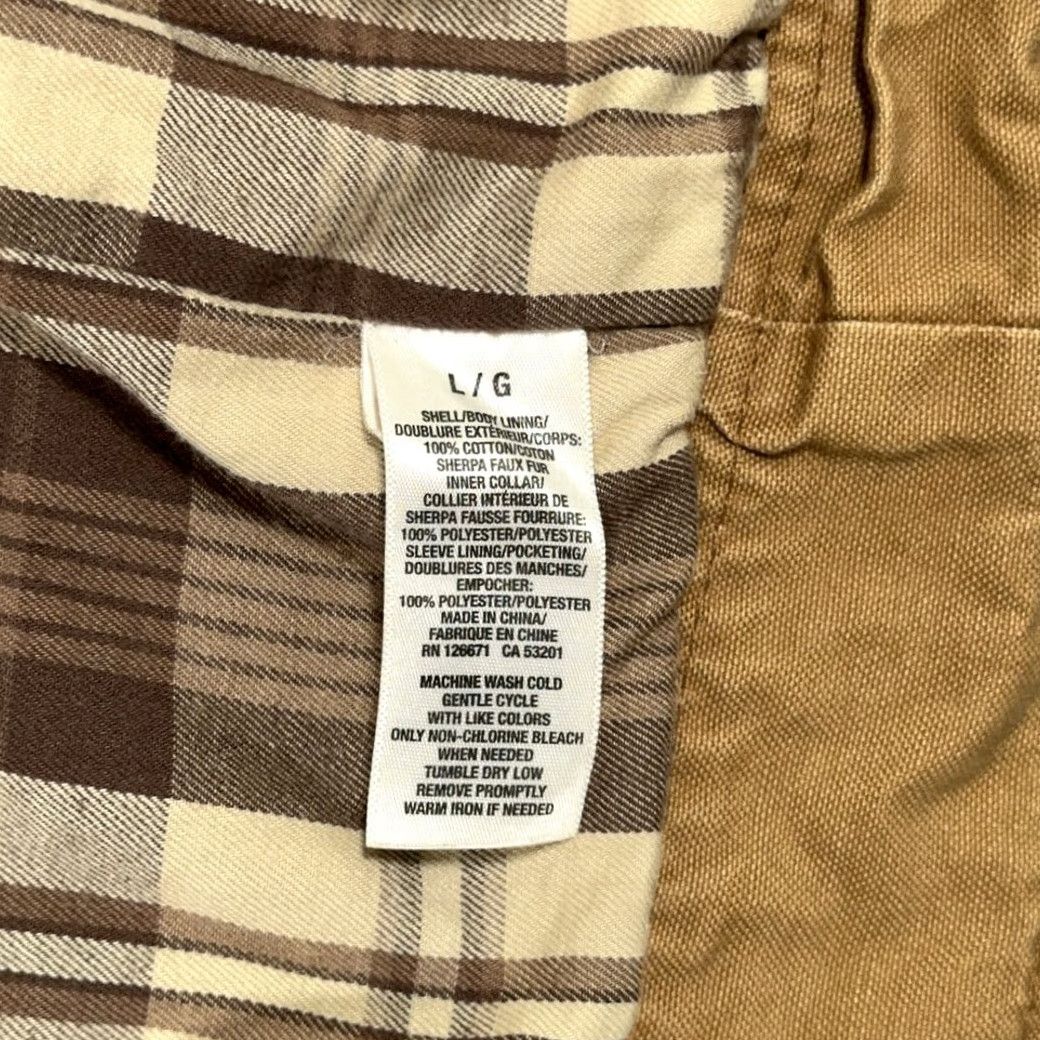 Aeropostale AEROPOSTALE Jacket Adult LARGE Brown Sherpa Lined Trucker Canvas Plaid Lined Y2K Mens Size US L / EU 52-54 / 3 - 7 Thumbnail