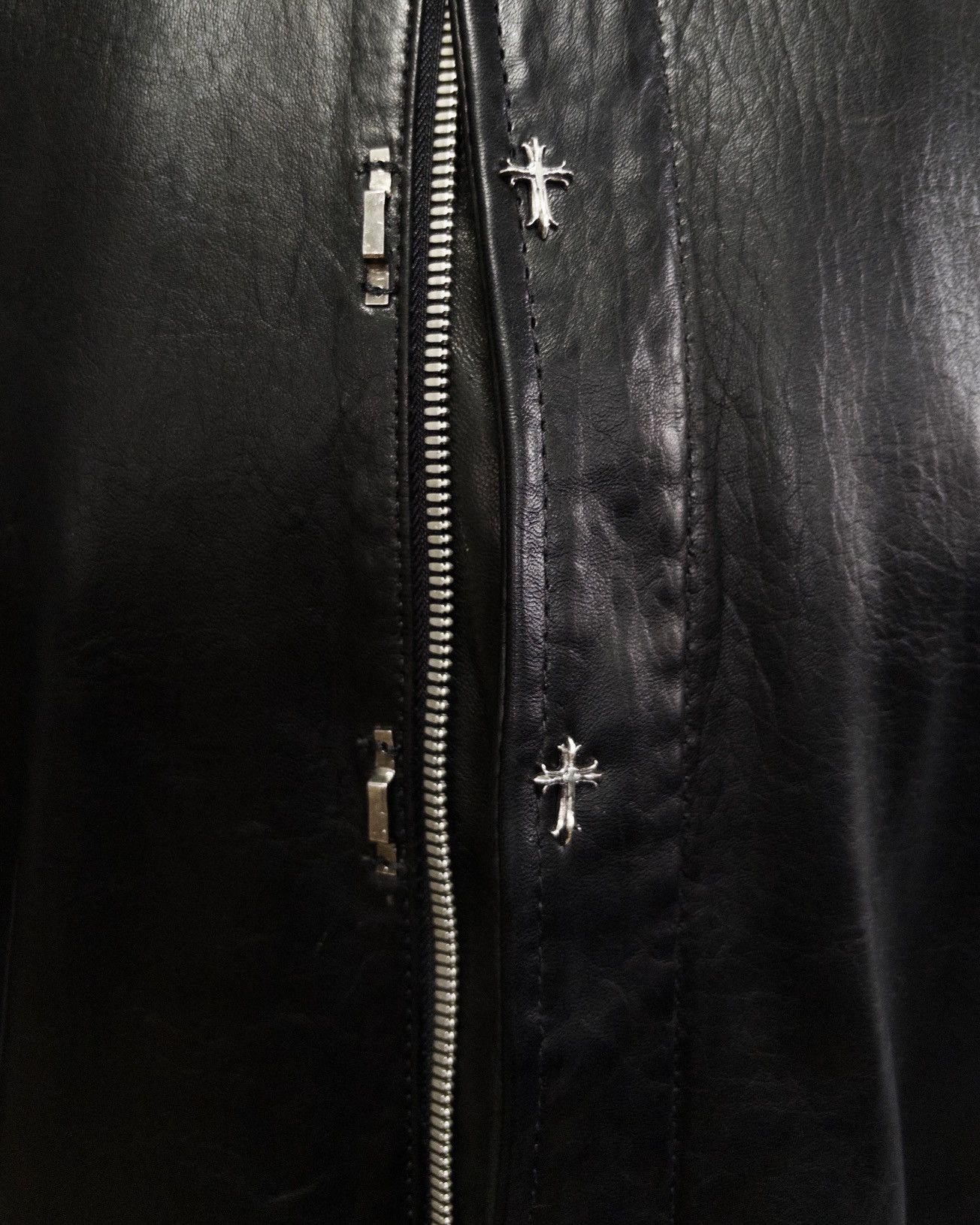 Handmade Full grain leather lamb jacket+sterling silver Size US M / EU 48-50 / 2 - 5 Thumbnail