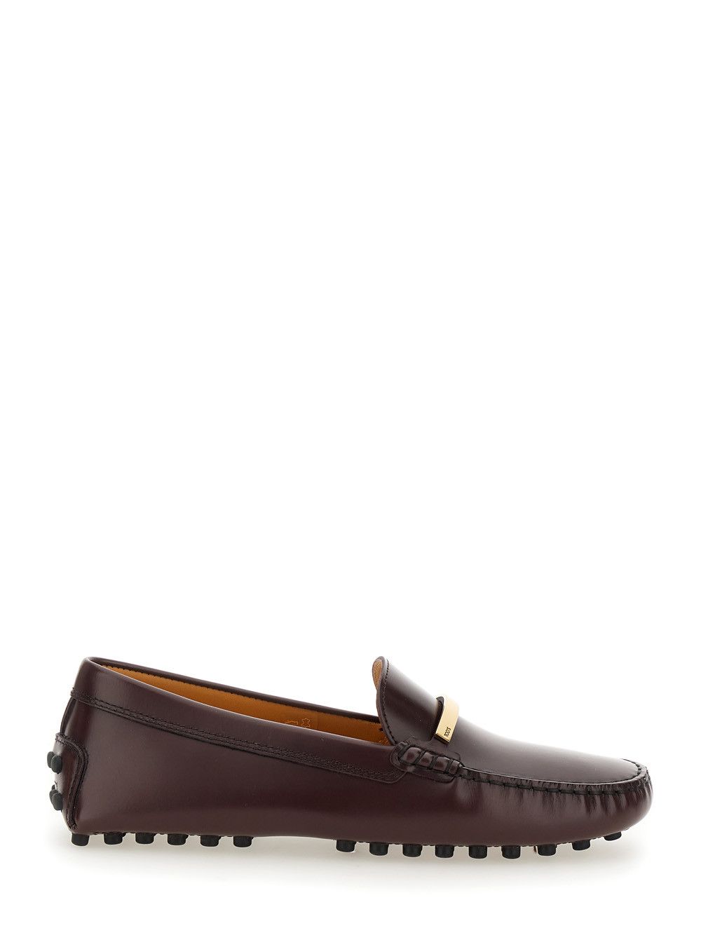 Tod's Brown Loafers with Logo Plaque and Rubber Sole in Leather Woman Size US 9 / IT 39 - 1 Thumbnail