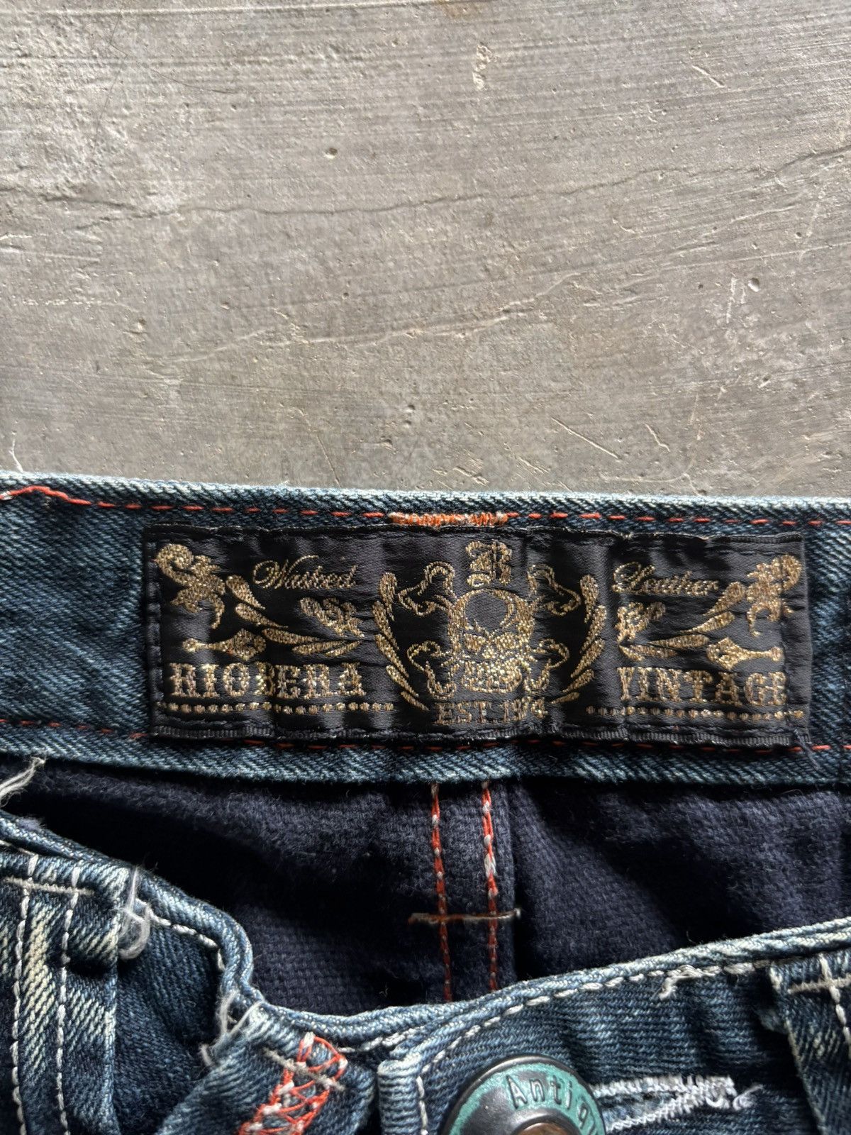 If Six Was Nine RIOBERA vintage flare jeans sick spellout back japanese punk Size US 29 - 5 Thumbnail