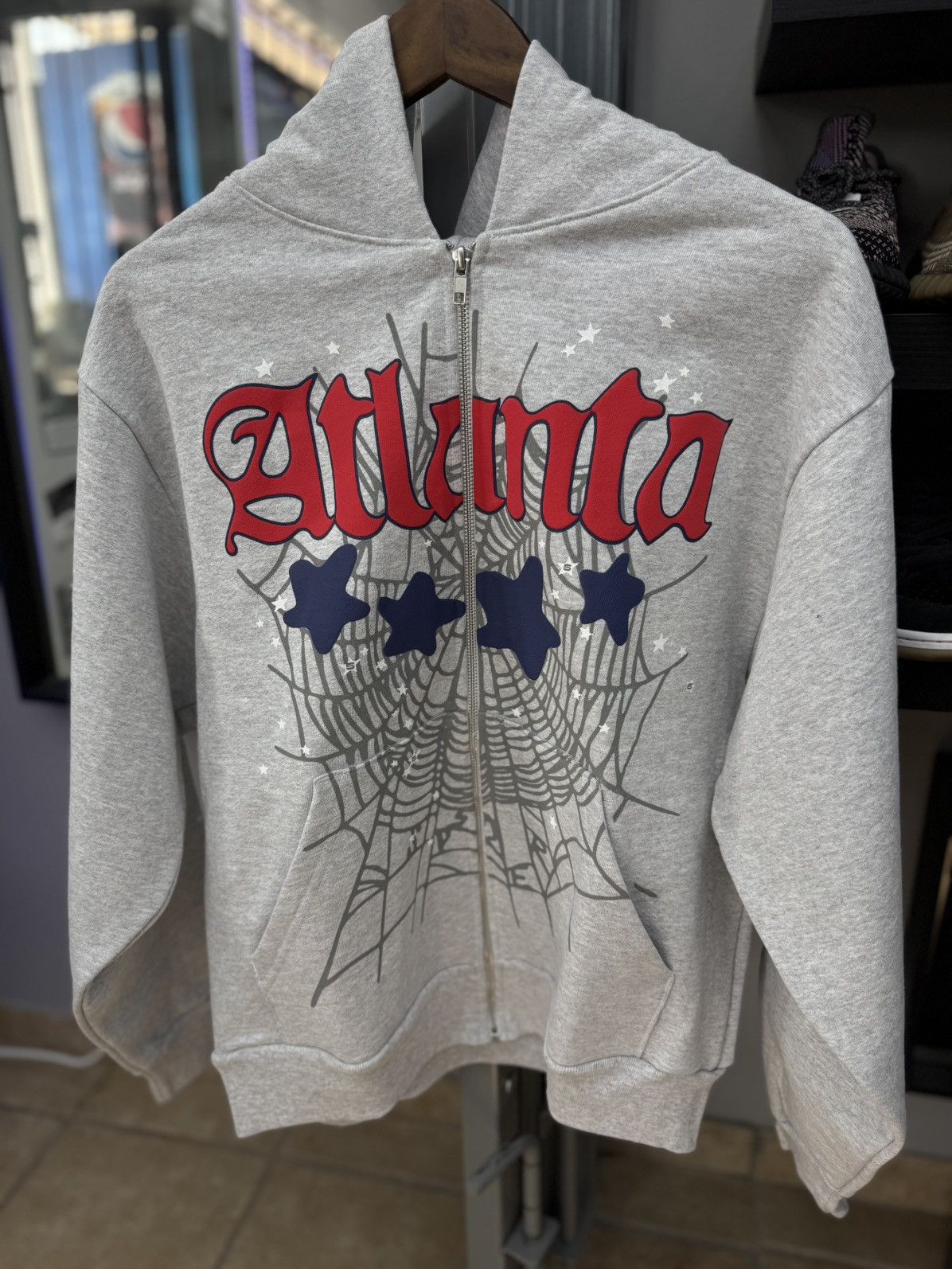 Sp5der Sp5der Worldwide Atlanta Grey Zip Hoodie Size M (NEW) Size US M / EU 48-50 / 2 - 3 Thumbnail