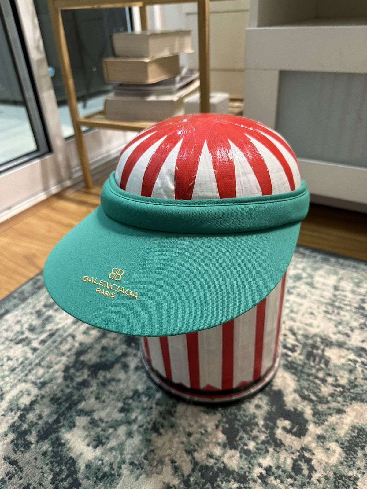 Balenciaga 1990 - Balenciaga BB Logo Visor Hats (Turquoise) Size ONE SIZE - 14 Thumbnail