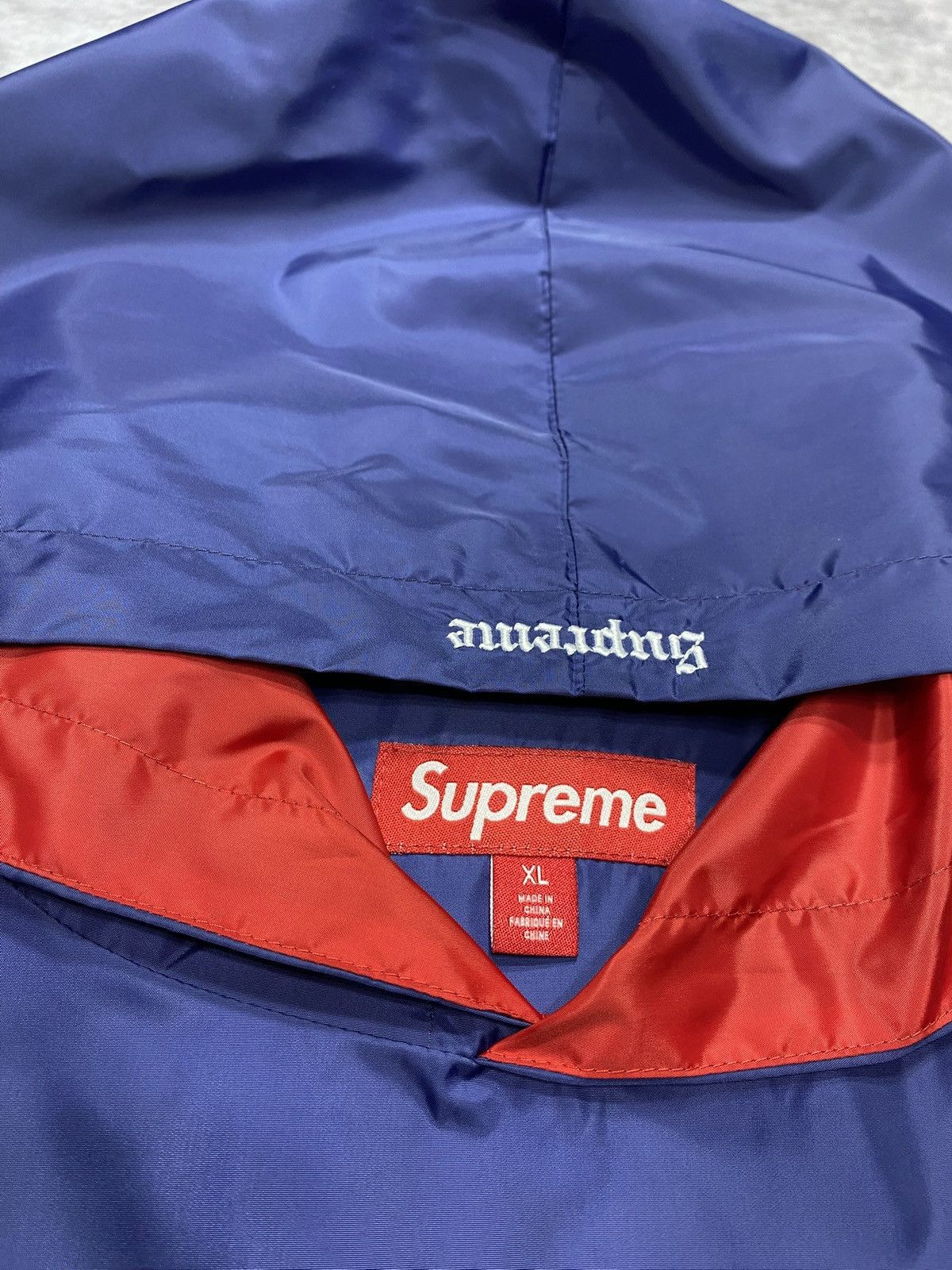 Supreme Supreme Hooded Warm Up Pullover Navy (FW23) Size US XL / EU 56 / 4 - 3 Thumbnail