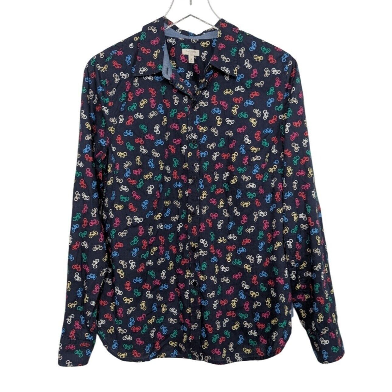 Talbots Talbots Bicycle Shirt Womens Size Medium Blue Novelty Cotton Size M / US 6-8 / IT 42-44 - 3 Thumbnail