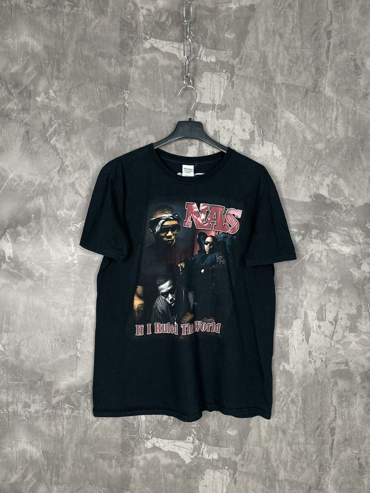 Band Tees × Rap Tees × Vintage Vintage NAS Nas If I ruled the world Rap Crazy Print T shirt Size US M / EU 48-50 / 2 - 1 Thumbnail