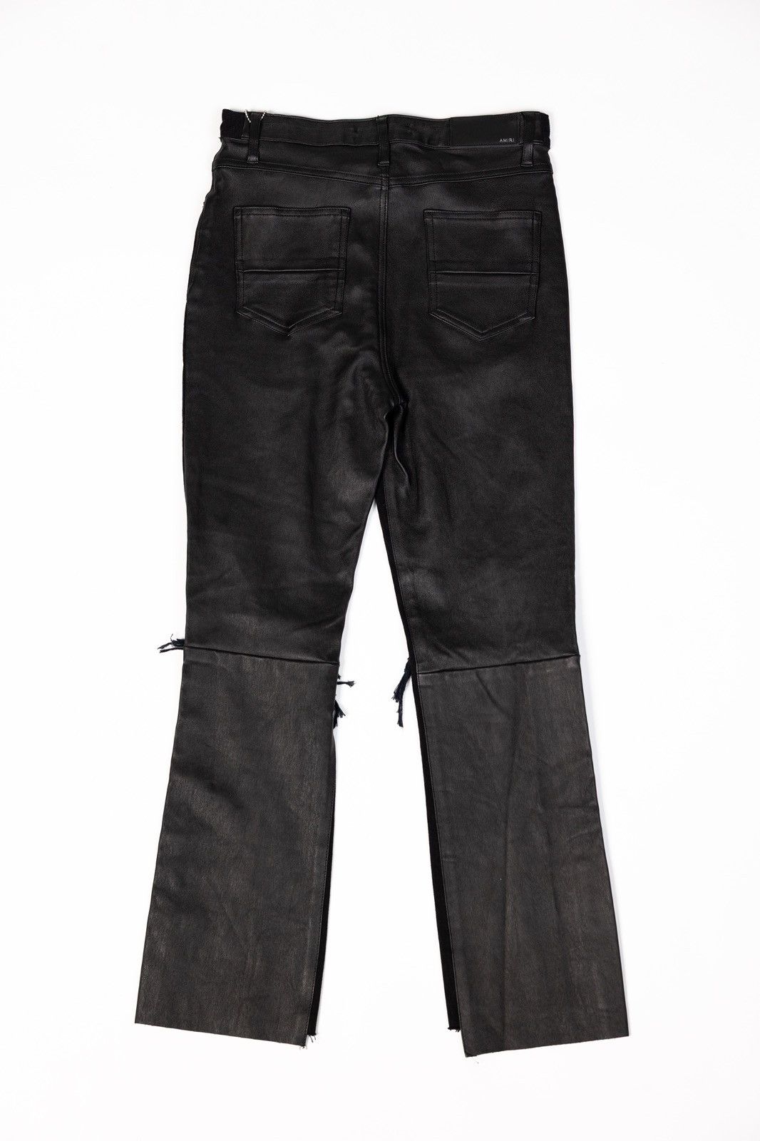 Amiri Amiri Leather & Denim Cropped Flare Pants Size US 26 / EU 42 - 3 Thumbnail