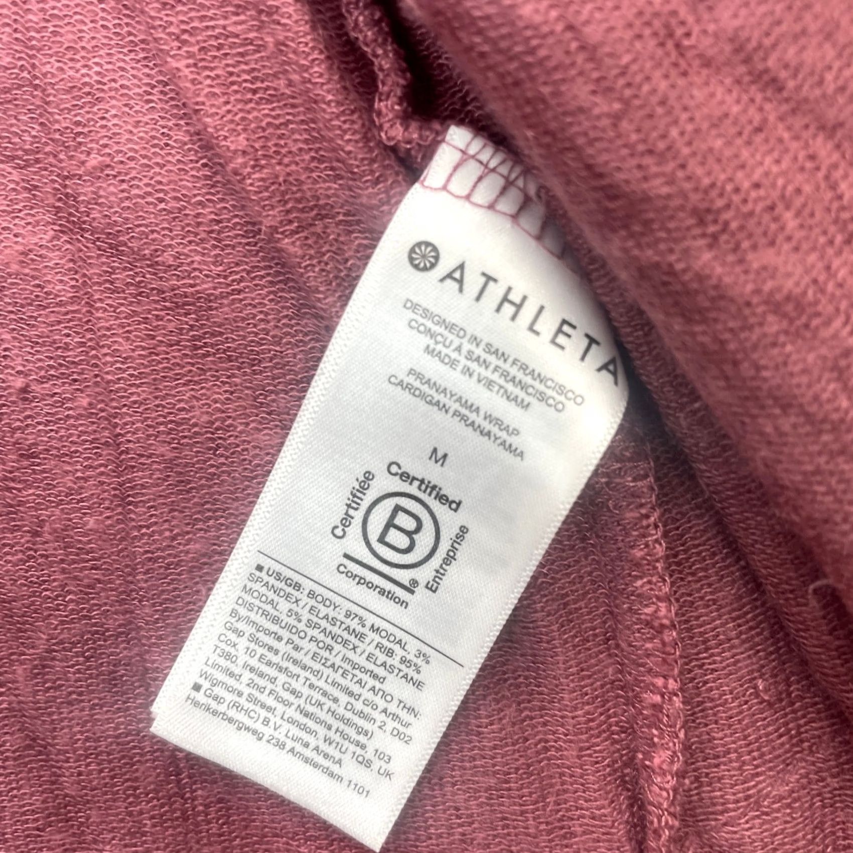 Athleta Athleta Womens Medium Pink Cardigan Long Sleeve Pranayama Wrap Open Front Size M / US 6-8 / IT 42-44 - 3 Thumbnail