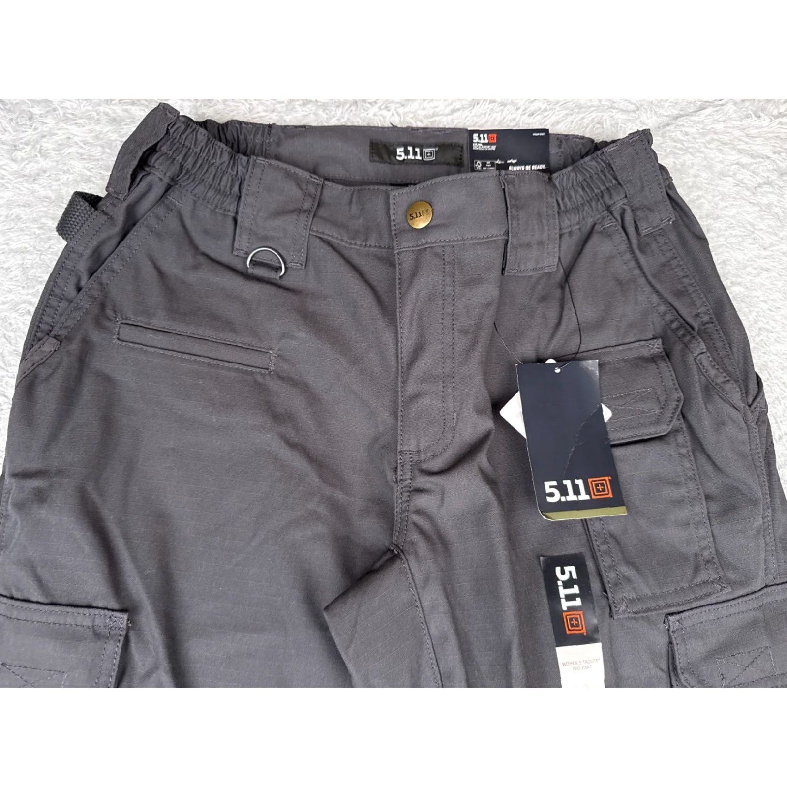 Vintage 5.11 Tactical Pants Women 5 Gray Taclite Cargo Rip-Stop Fabric Charcoal 64360 Size 28" / US 6 / IT 42 - 4 Thumbnail