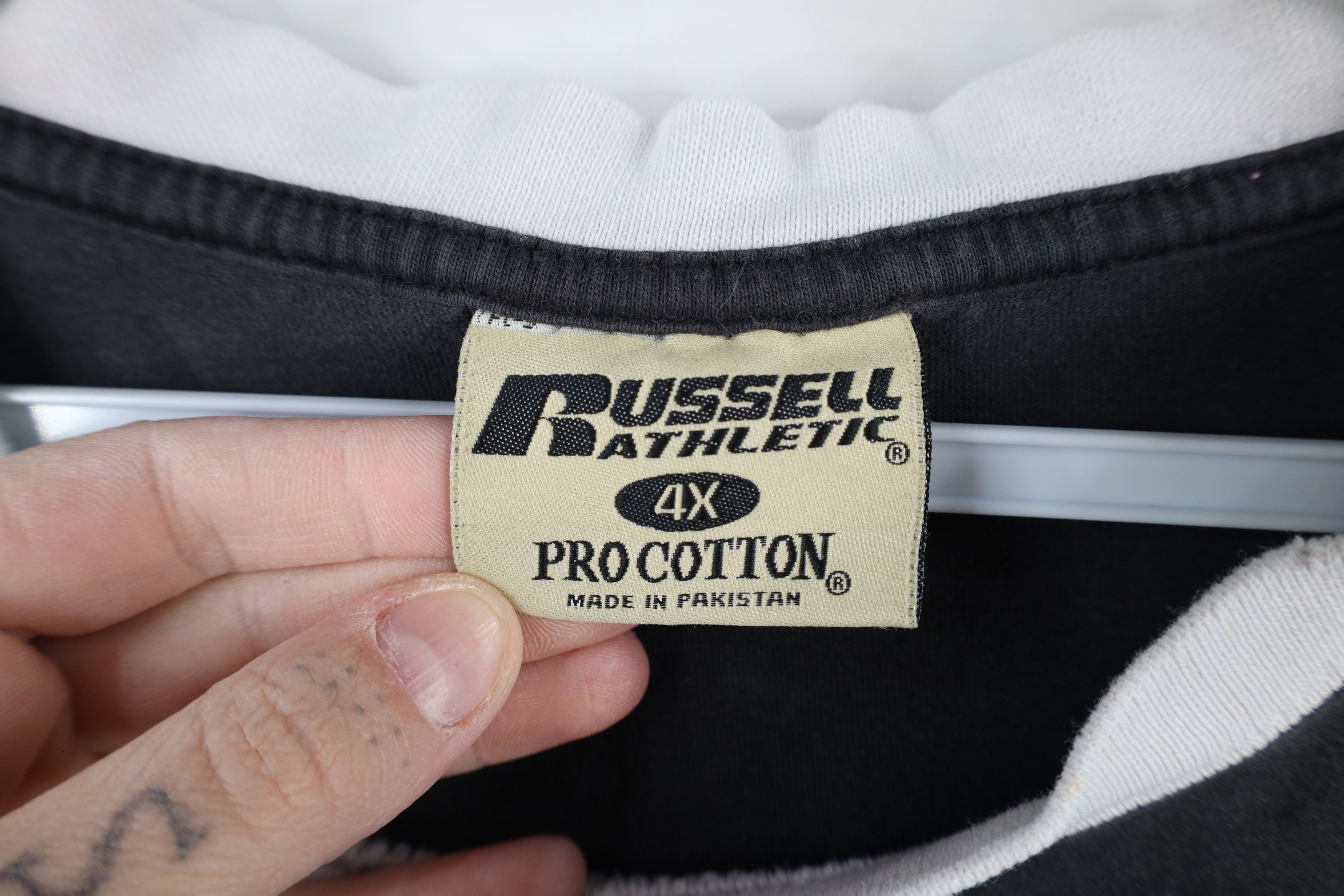 Russell Athletic × Vintage Vintage 90s Russell Athletic Striped Football Jersey T-Shirt Size US XXL / EU 58 / 5 - 10 Thumbnail