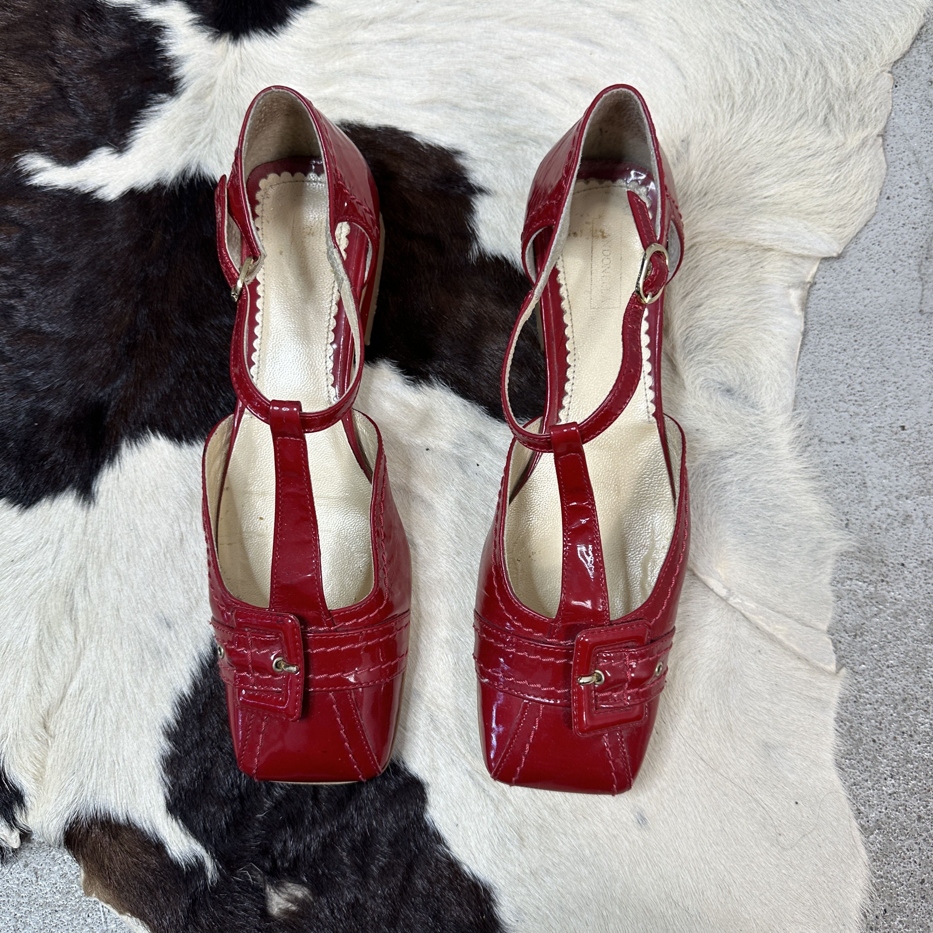 Vintage Buckle Leather Shoes Vintage Cherry Red Size US 10 / IT 40 - 6 Thumbnail