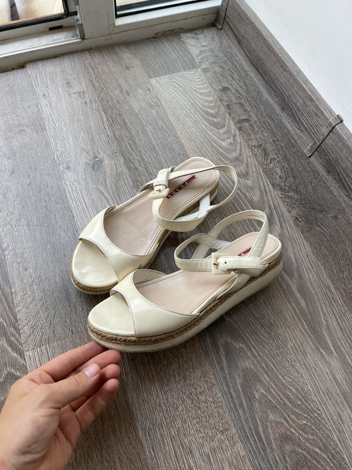 Miu Miu × Prada × Vintage Women's Prada Milano Sandals Size US 7 / IT 37 - 2 Thumbnail