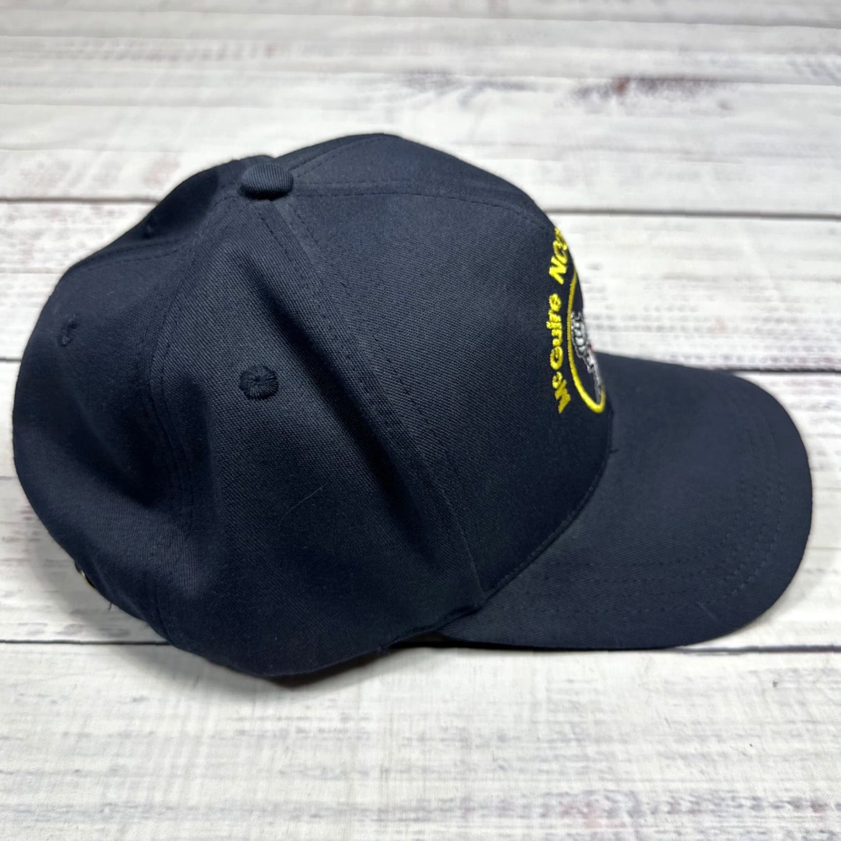 Vintage Vtg USAF McGuire NCO Academy Black Ball Cap Adjustable Baseball Hat Mens One Size Black Cap Size ONE SIZE - 4 Thumbnail