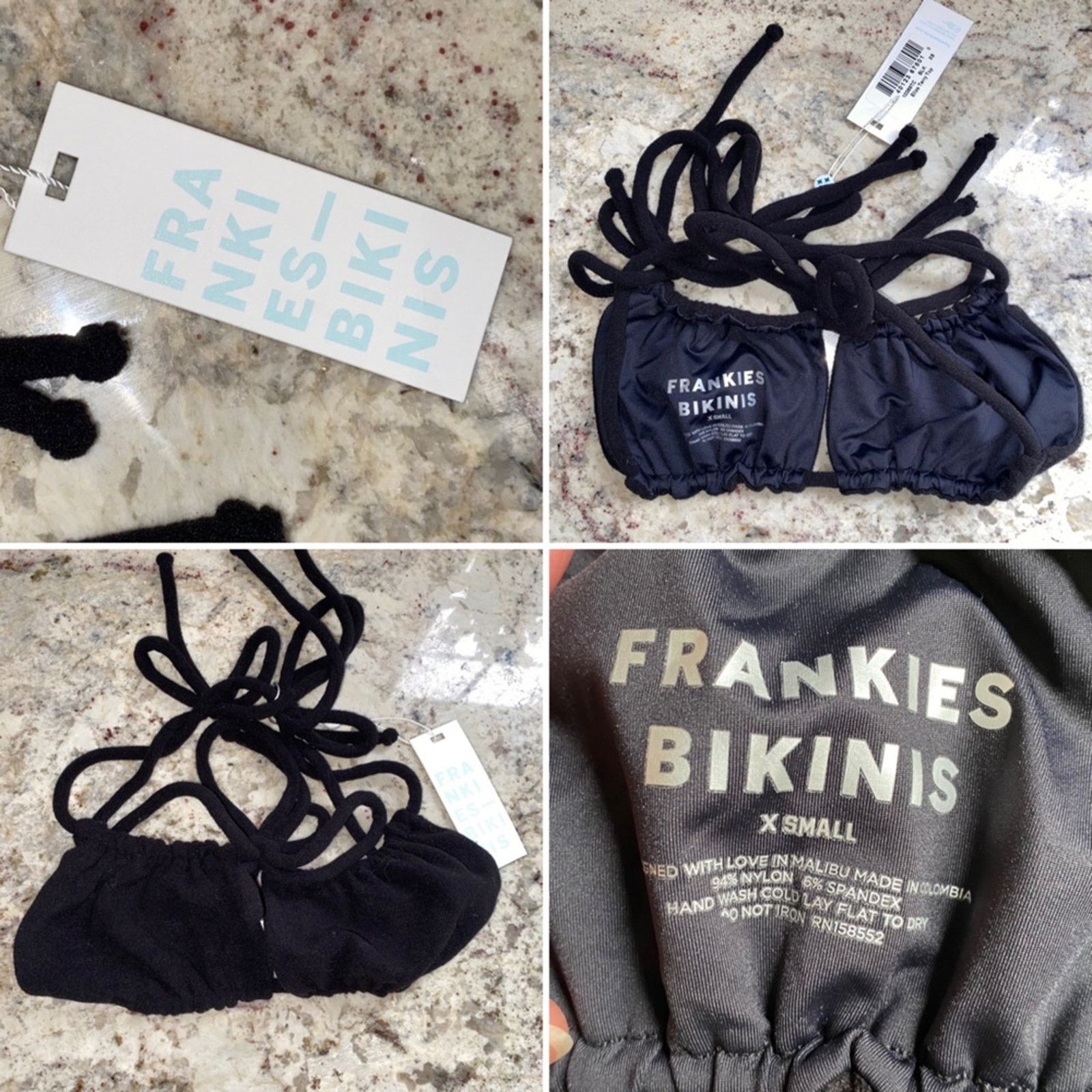 Frankie Shop NEW Frankie's Bikinis Eliza Terry Bikini Top Blk XS NWT Size XS / US 0-2 / IT 36-38 - 11 Thumbnail