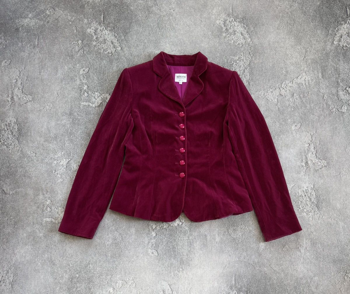 Armani Collezioni Armani Collezioni IT44 pink velour velvet blazer jacket Size M / US 6-8 / IT 42-44 - 7 Thumbnail