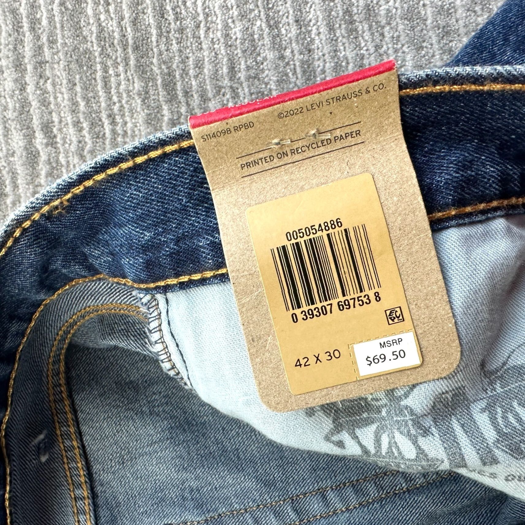 Levi's Levi's 505 Jeans Mens 42x30 Blue Denim Straight Wash Jeans Pants Regular Men's 505 Straight Blue Levi's 500 Series Size US 42 / EU 58 - 5 Thumbnail
