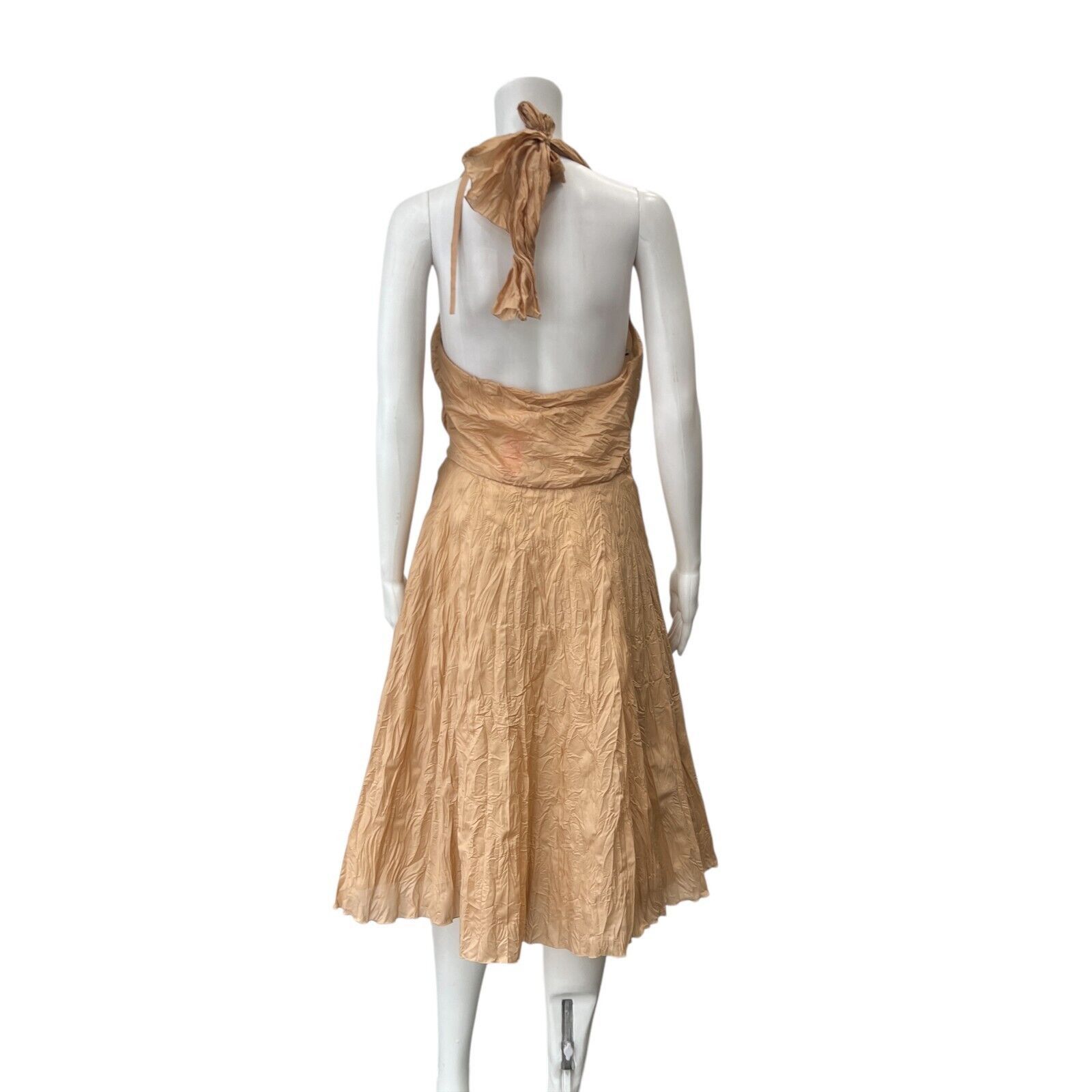 Celine $1229 NWT CELINE Dusty Orange Silk Blend Ruched Dress Size M / US 6-8 / IT 42-44 - 4 Thumbnail