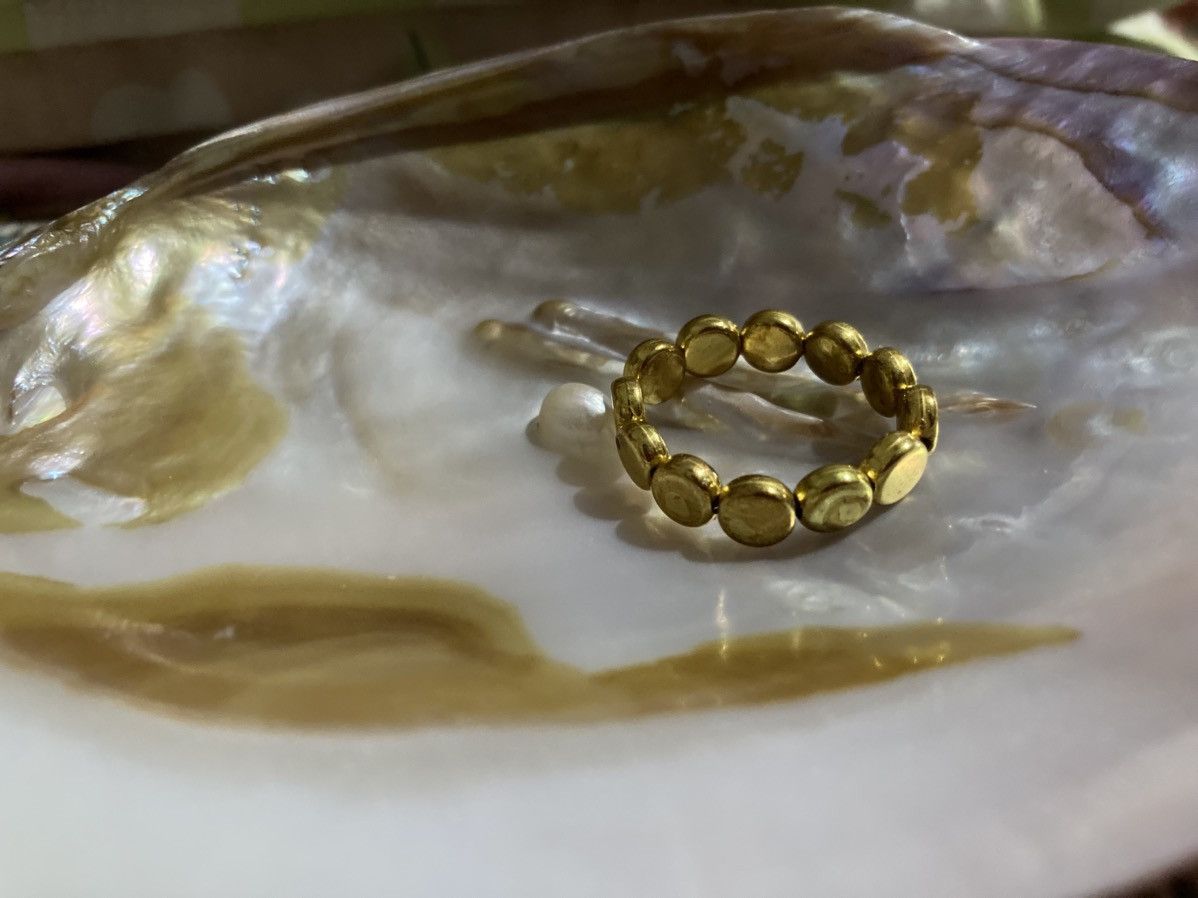 Other Yellow gold coloured circular beaded ring Size ONE SIZE - 1 Thumbnail