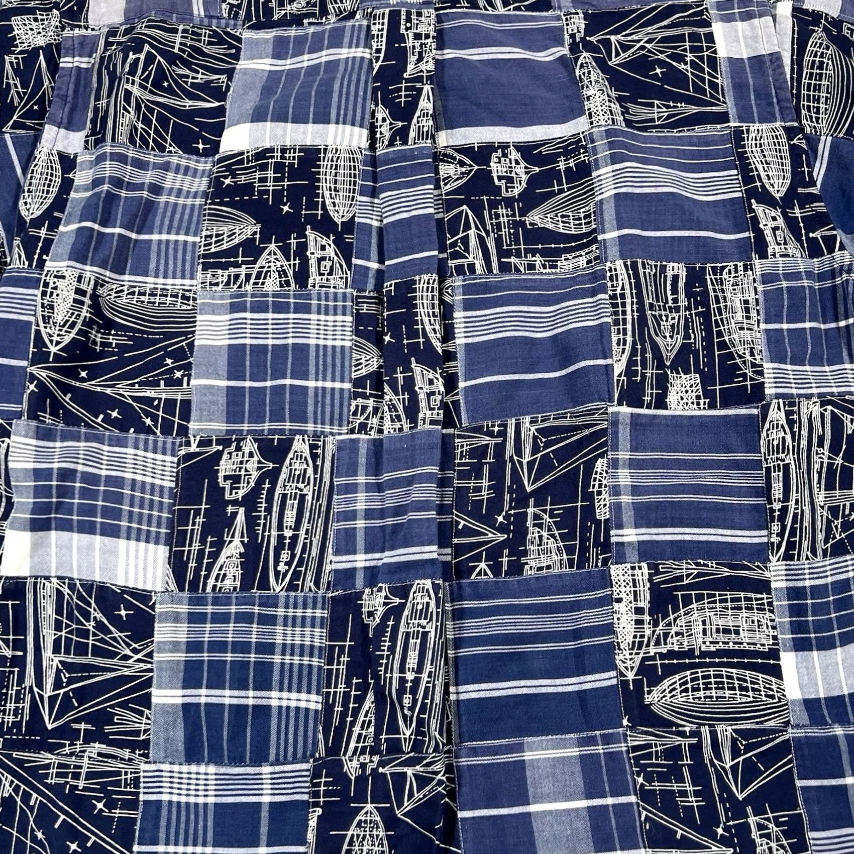 Nautica VTG Nautica Button-Up Shirt Plaid Blue Patchwork Short Sleeve Size M Mens Size US M / EU 48-50 / 2 - 4 Thumbnail