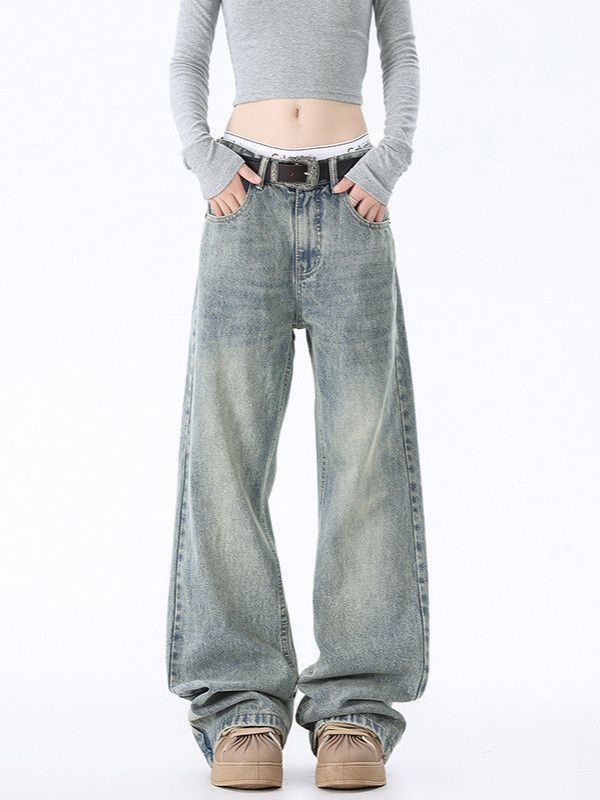 Japanese Brand Men's distressed straight leg retro curved jeans Size US 32 / EU 48 - 2 Thumbnail