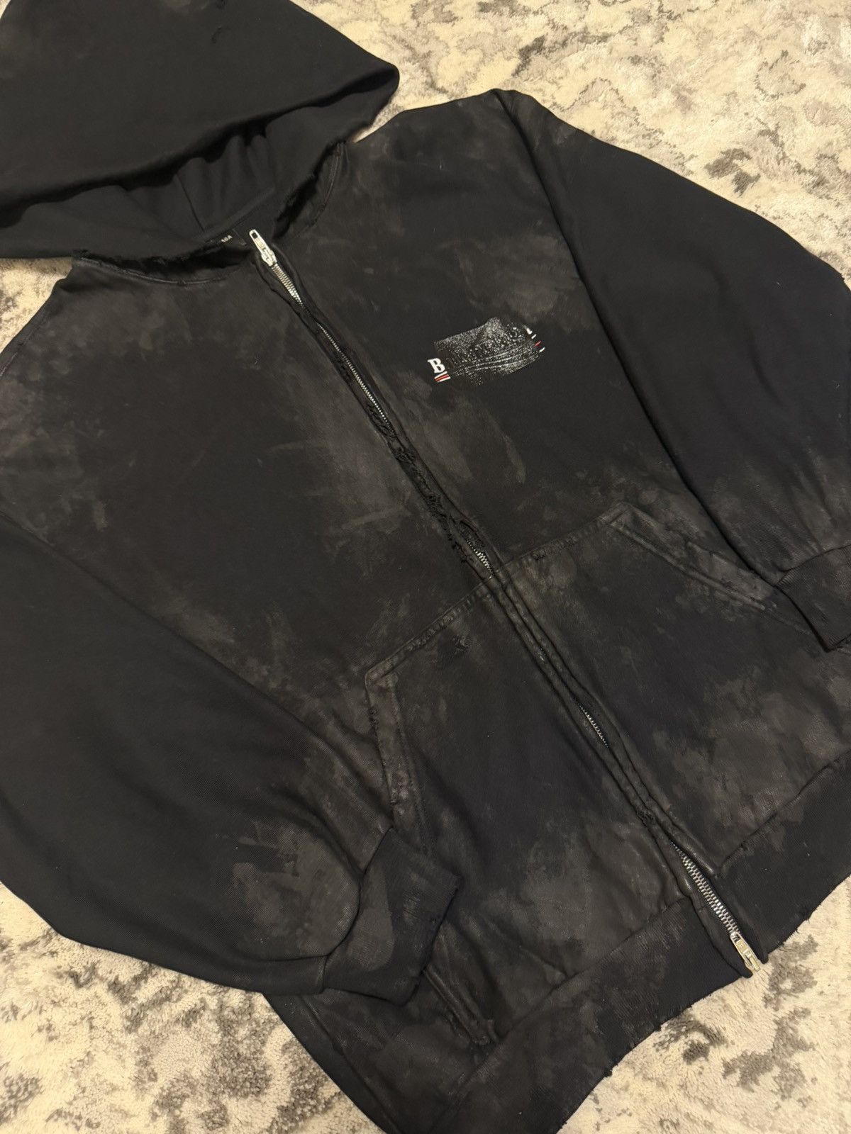 Balenciaga Balenciaga Mud Black Gaffer Hoodie Winter 22 360 Show Size US M / EU 48-50 / 2 - 2 Thumbnail