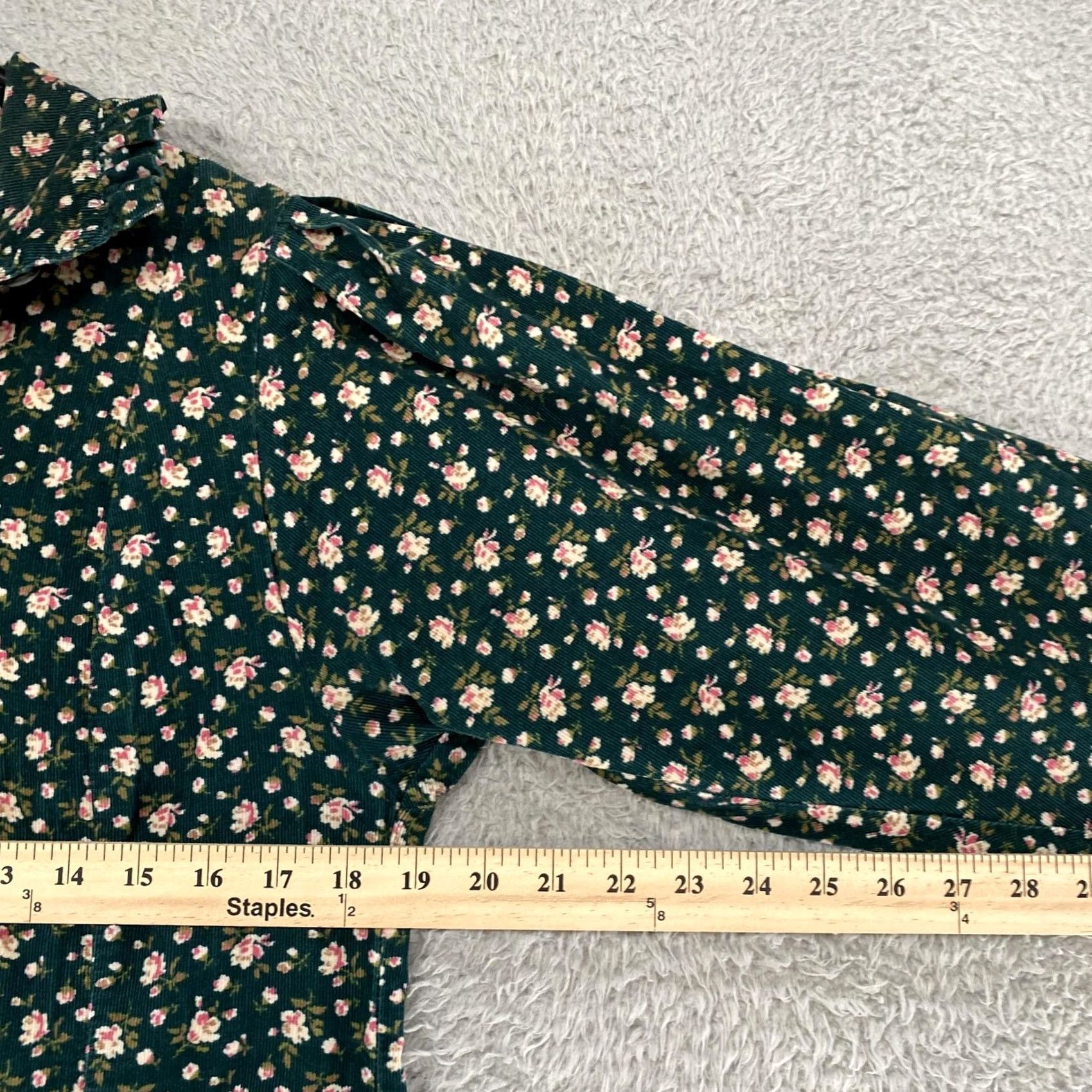 Laura Ashley VINTAGE Laura Ashley Dress Womens 10 Cottage Floral Corduroy Prairie Midi Modest Dress Size L / US 10 / IT 46 - 5 Thumbnail