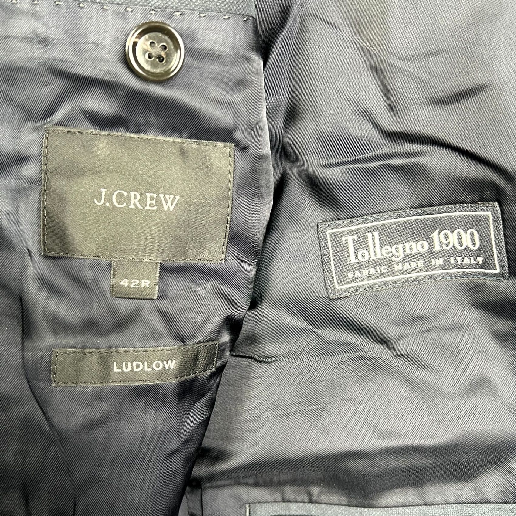 J.Crew J.CREW Ludlow Tollegno 1900 Cotton Blazer 42R Mens Blue Suit Jacket Size 42R - 4 Thumbnail