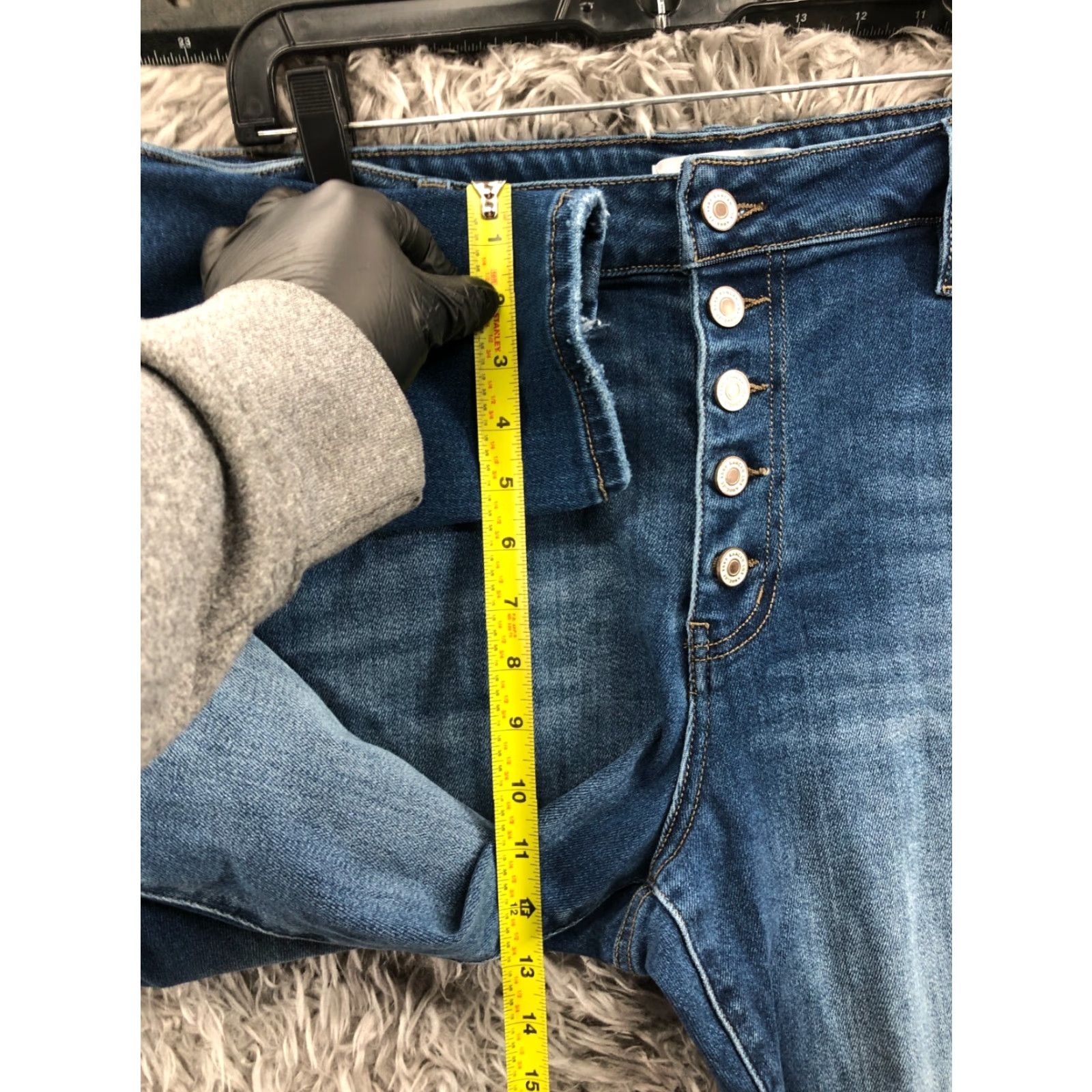 Vintage KanCan Skinny Jeans Womens 3XL Medium Wash Blue Button Fly Size 40" / US 18 - 4 Thumbnail